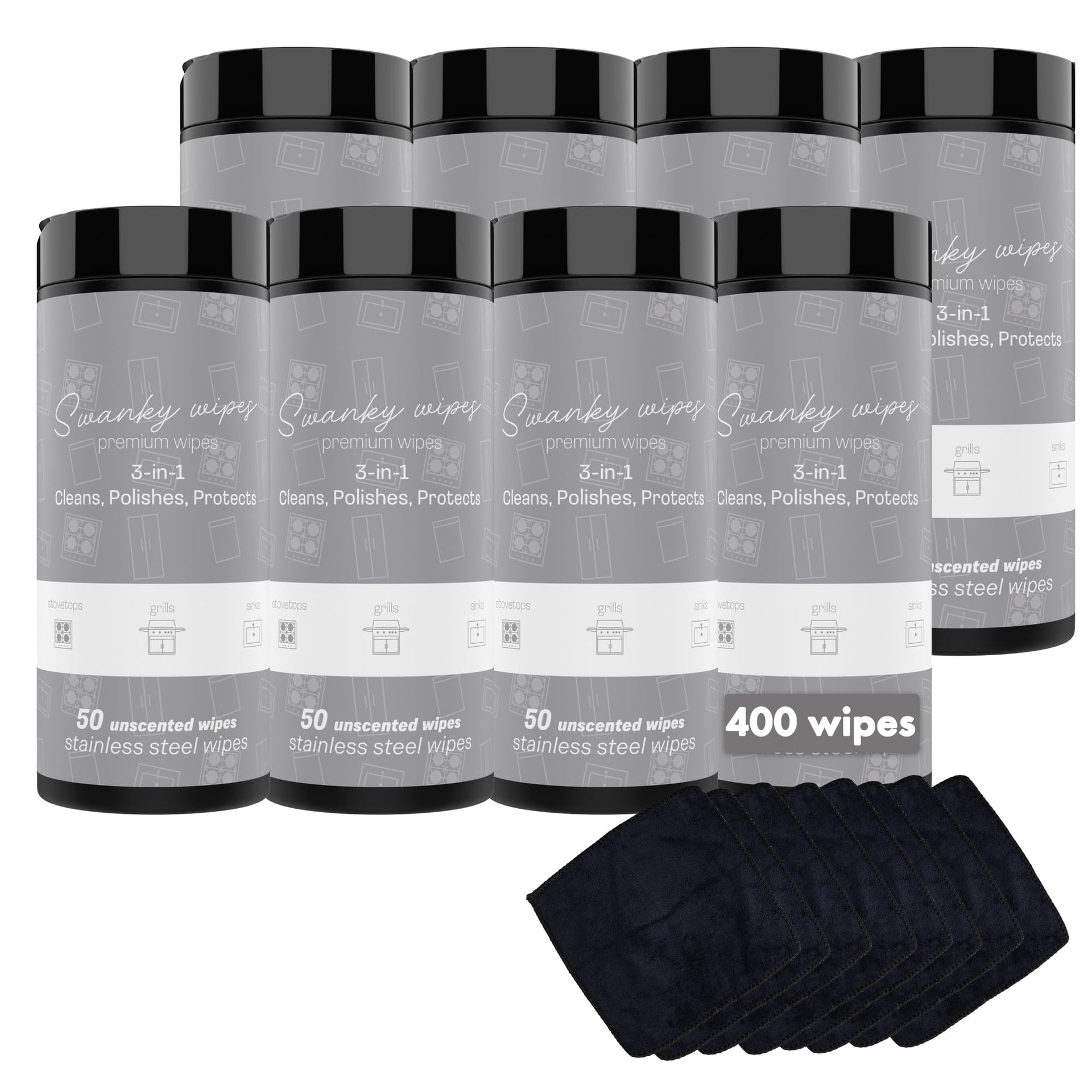 Swanky Stainless Steel Cleaner Wipes (400 Count)