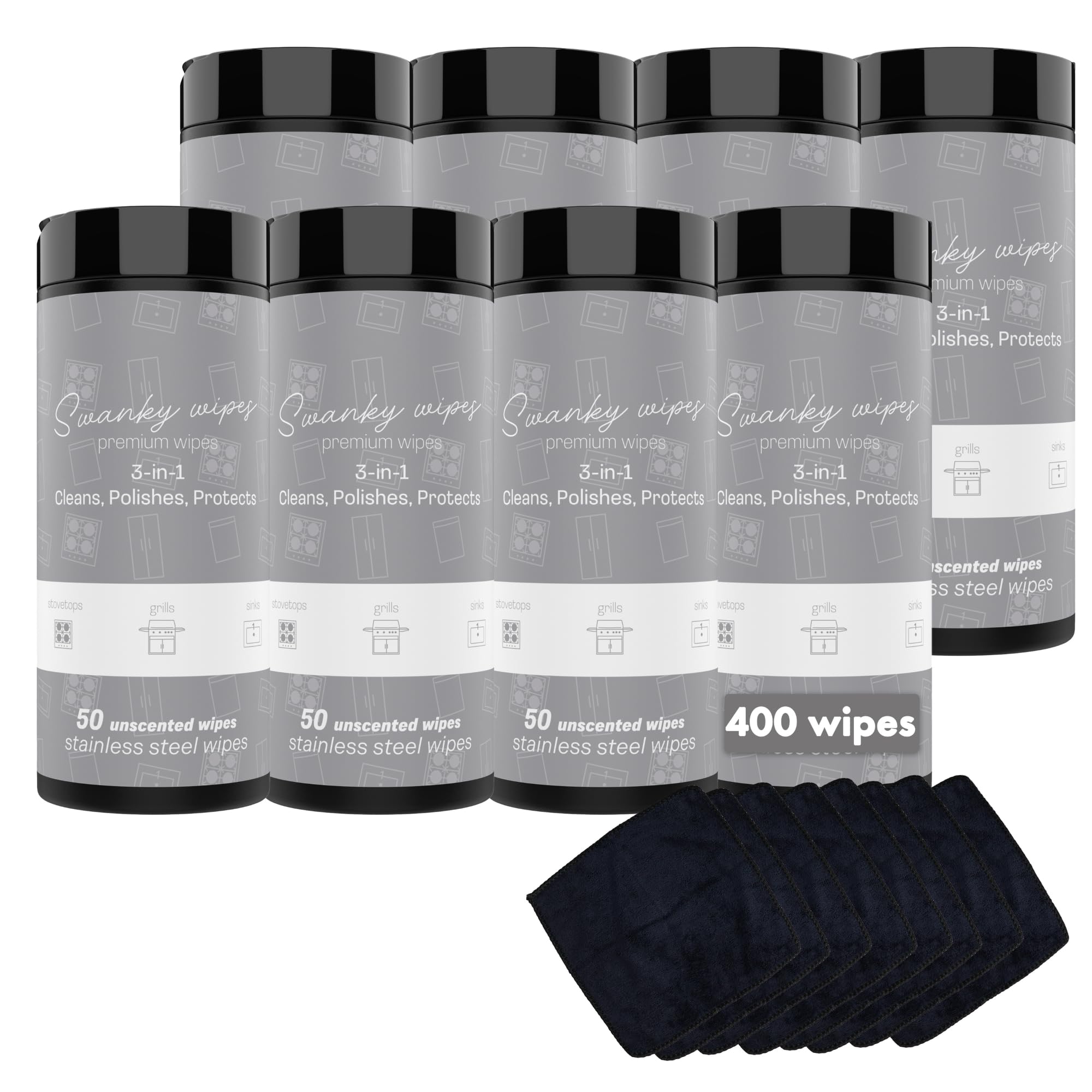 Swanky Stainless Steel Cleaner Wipes (400 Count)