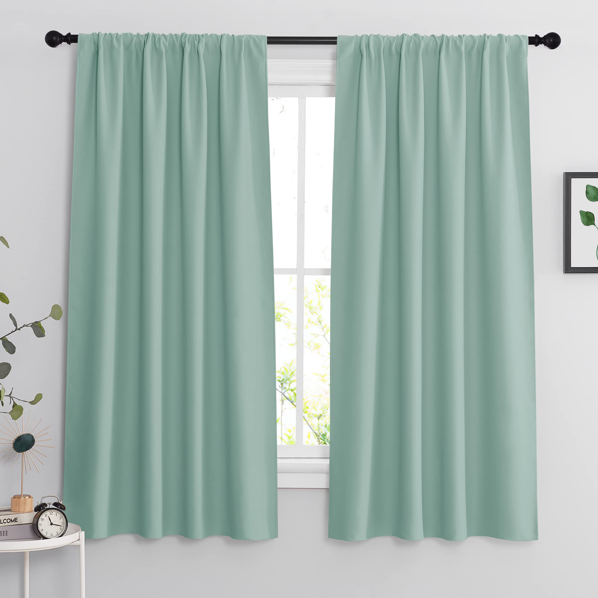 Blackout Curtains for Bedroom Living Room Nursery 63 inches Long