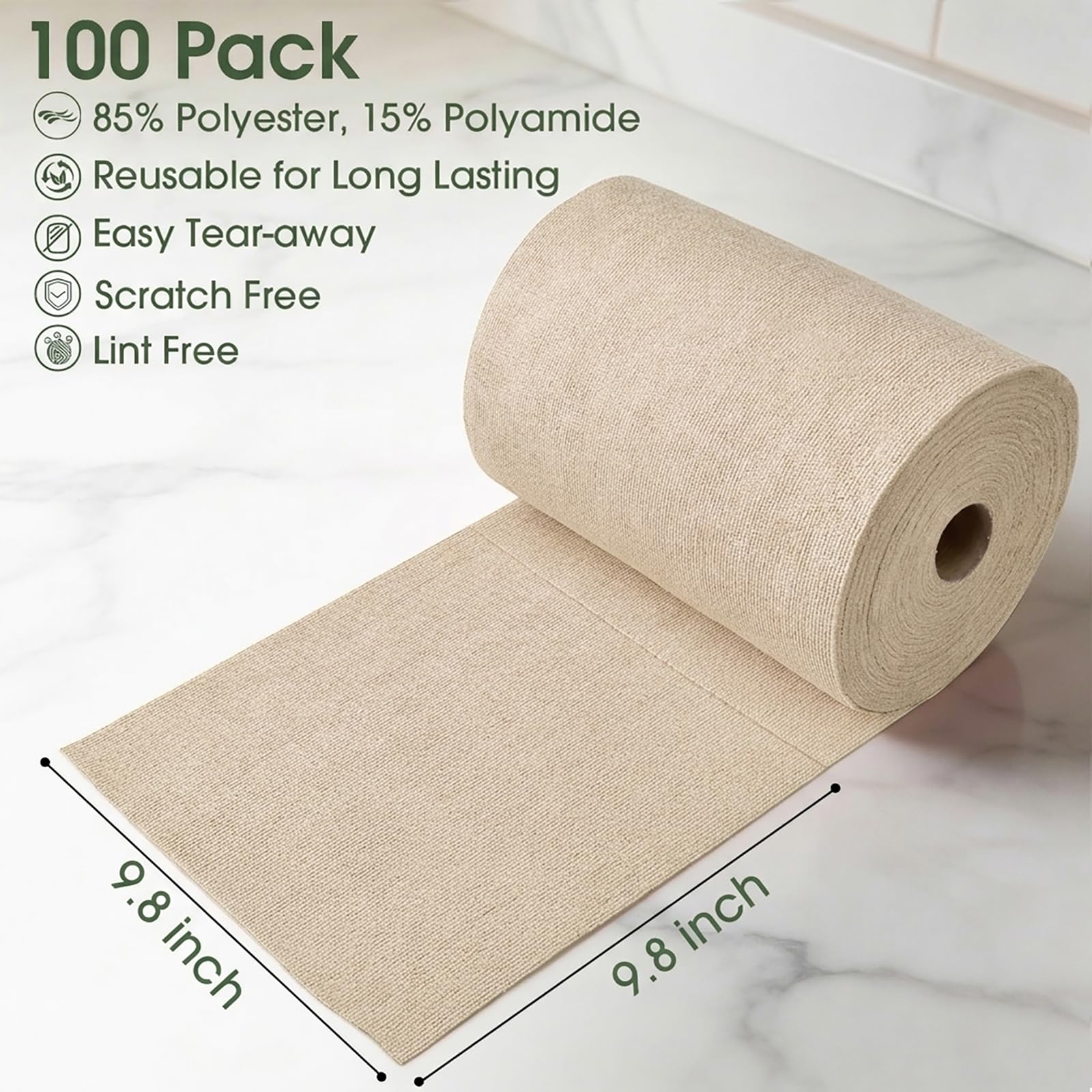 Microfiber Cleaning Cloth Roll (100 Count)