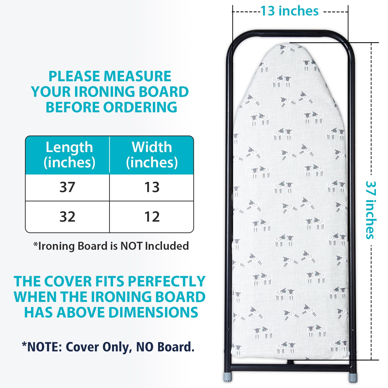 Over the Door Ironing Board Cover 13 x 37 inch
