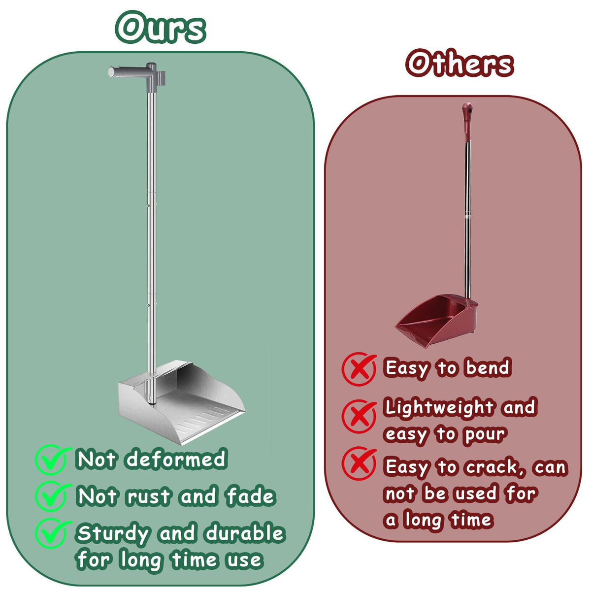 Dust Pans with Long Handle