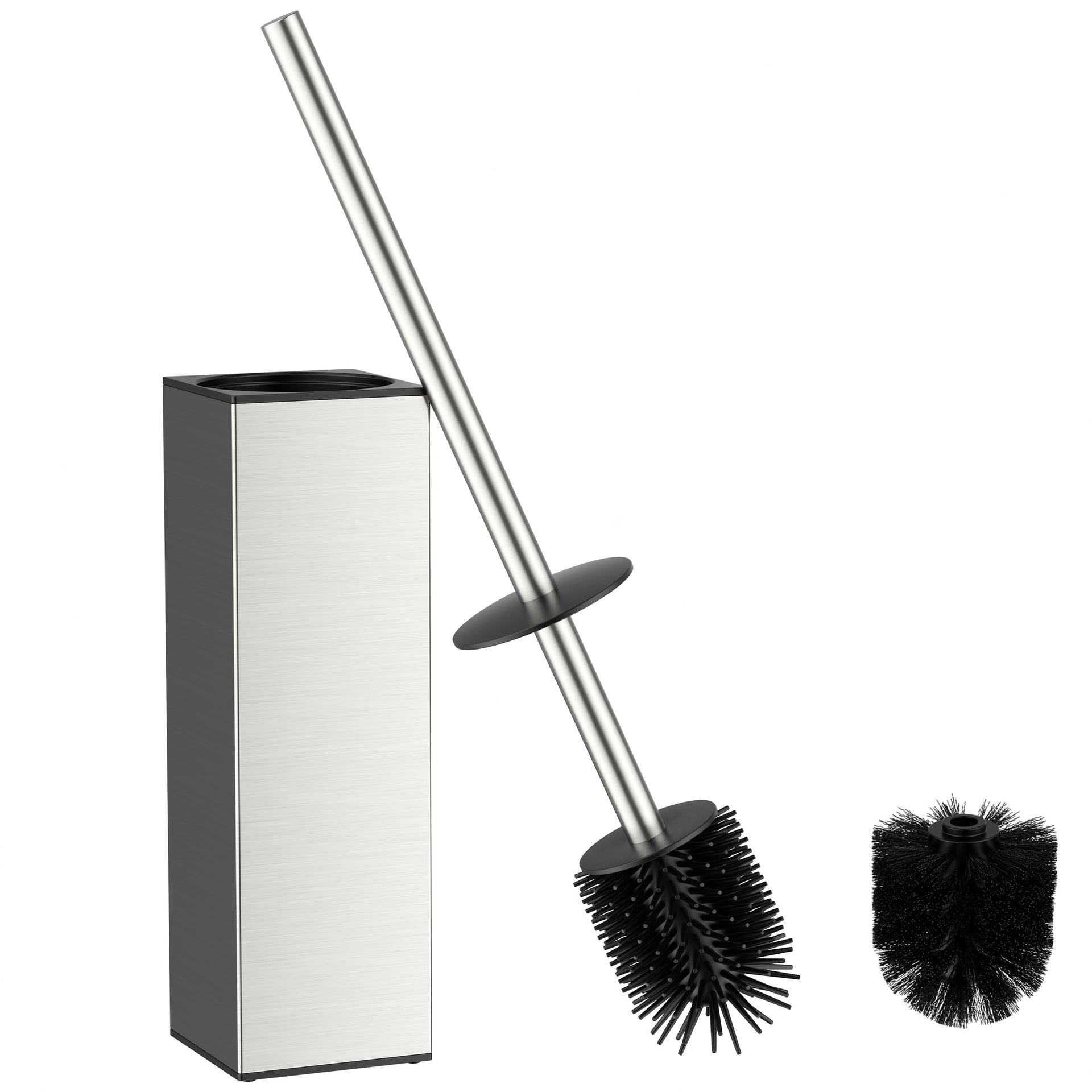 Stainless Steel Toilet Bowl Brush Scrubber and Holder Set Tall