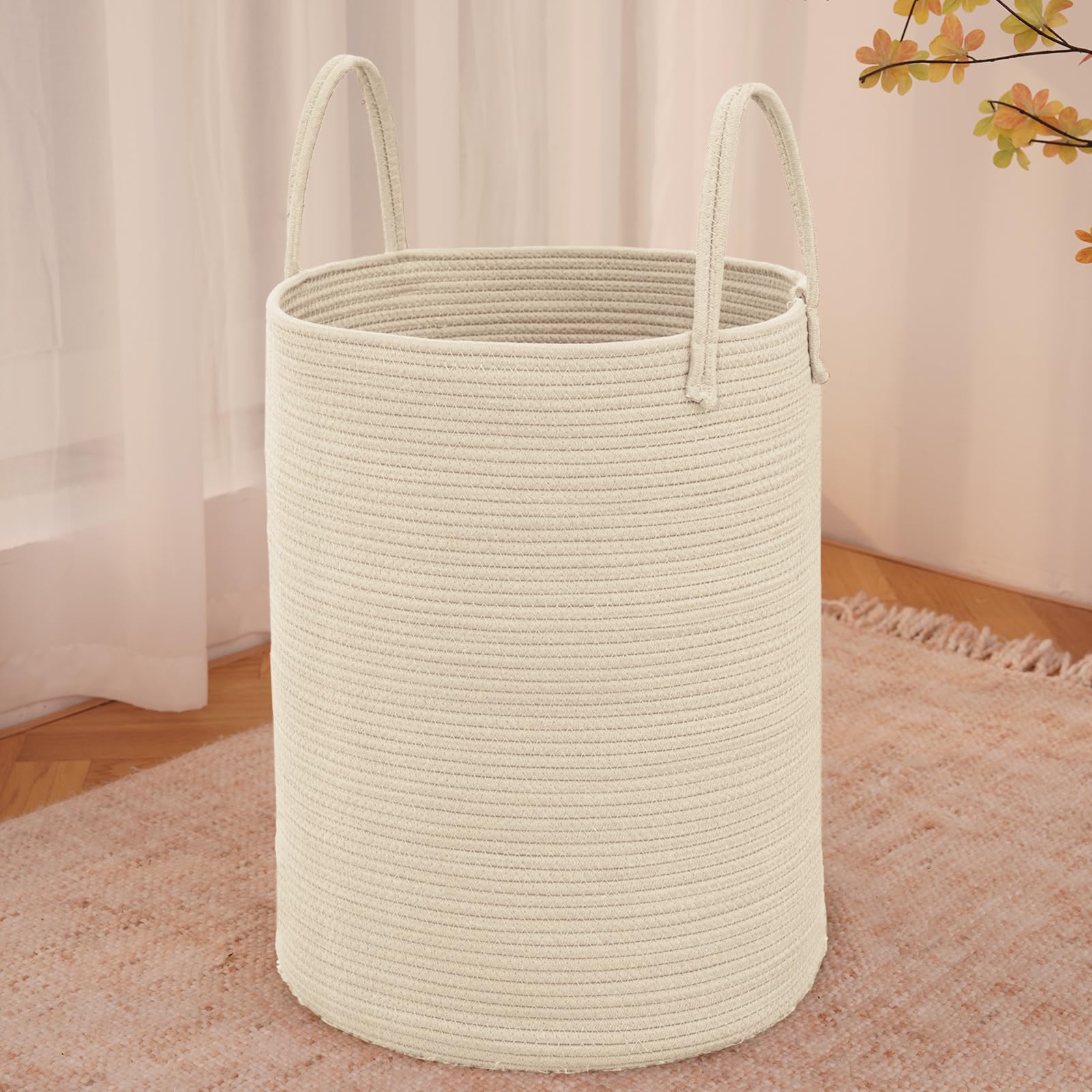 100L Cotton Rope Laundry Basket Hamper