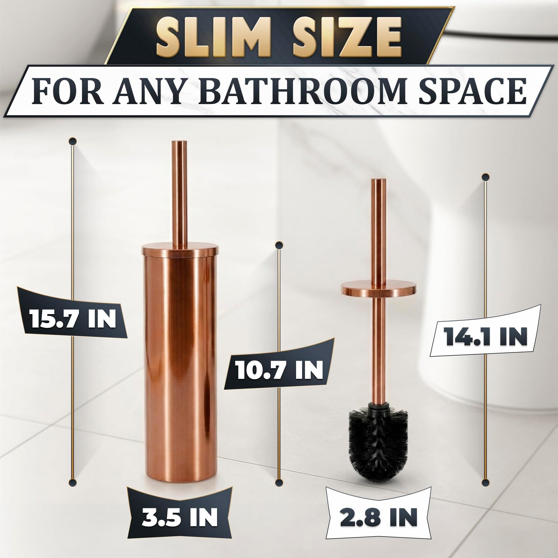 Bronze Toilet Brush and Holder Set for Modern Bathrooms