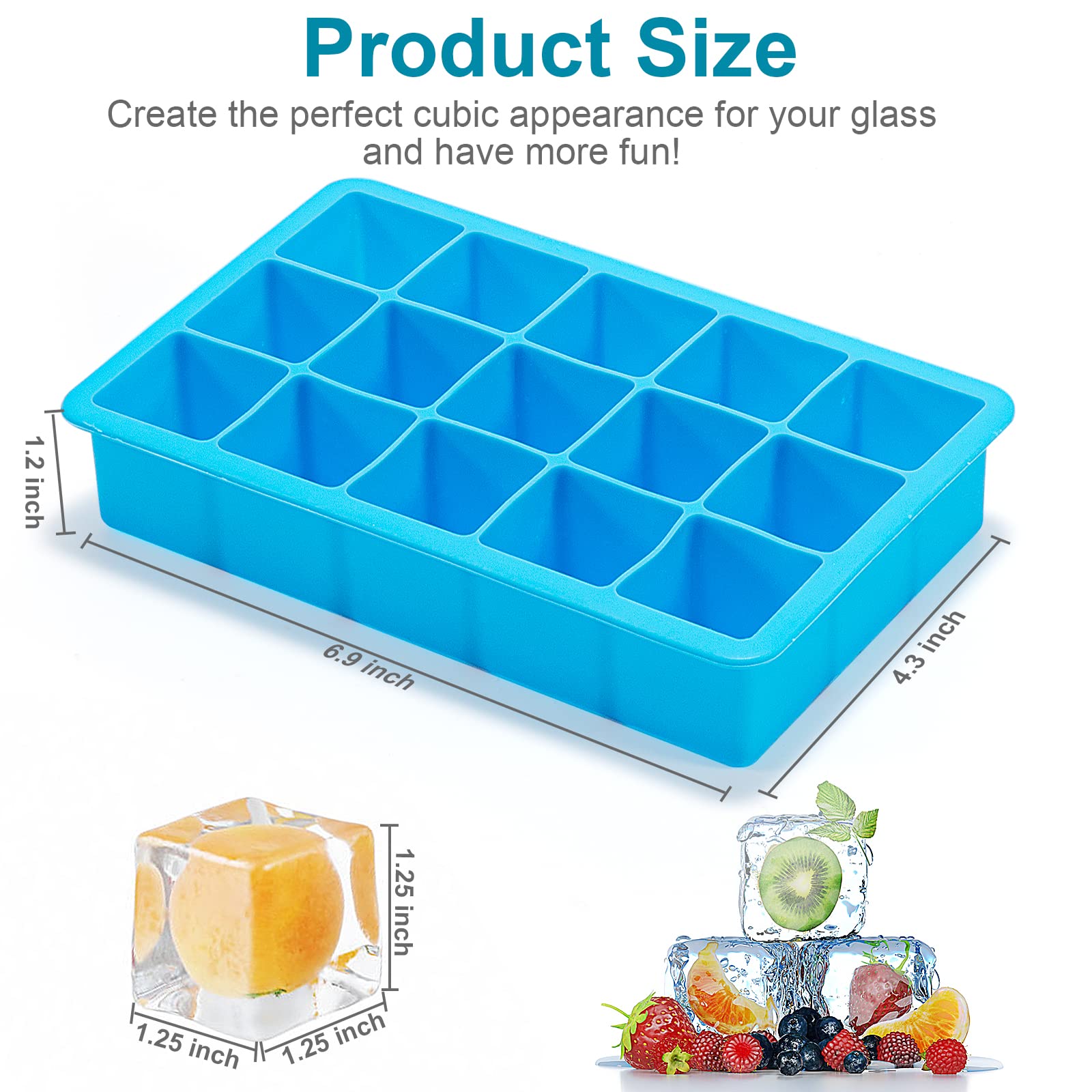 2 Pack Silicone Ice Cube Trays (2 Count)