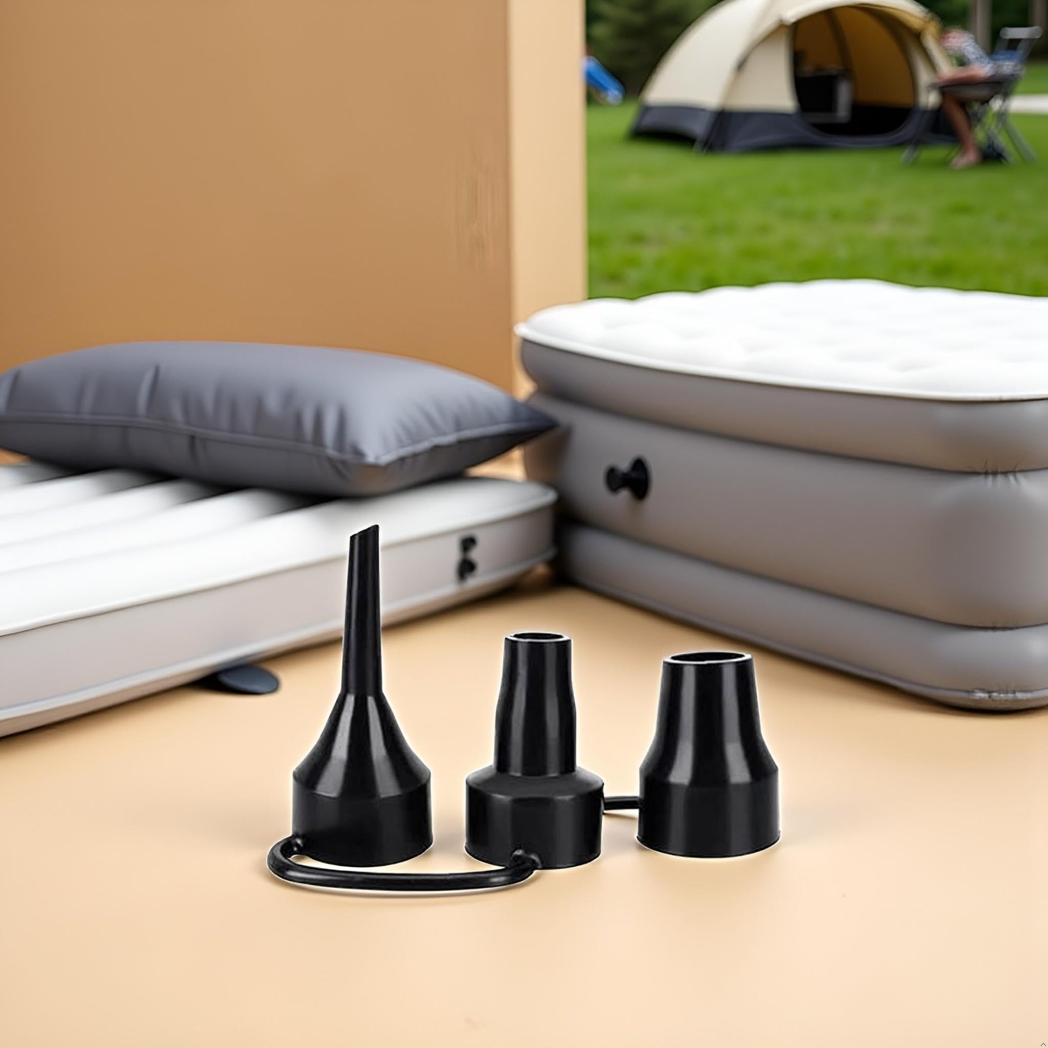 3 Sizes Black Air Pump Replacement Nozzles