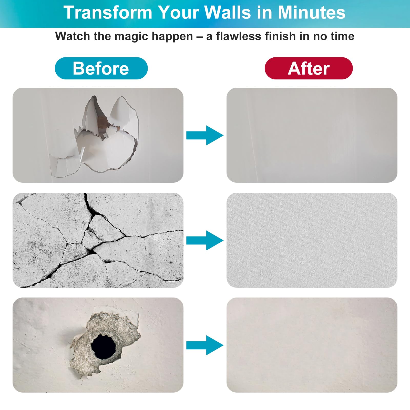 Drywall Repair Kit with 12"x12" Dry Wall Repair Panel