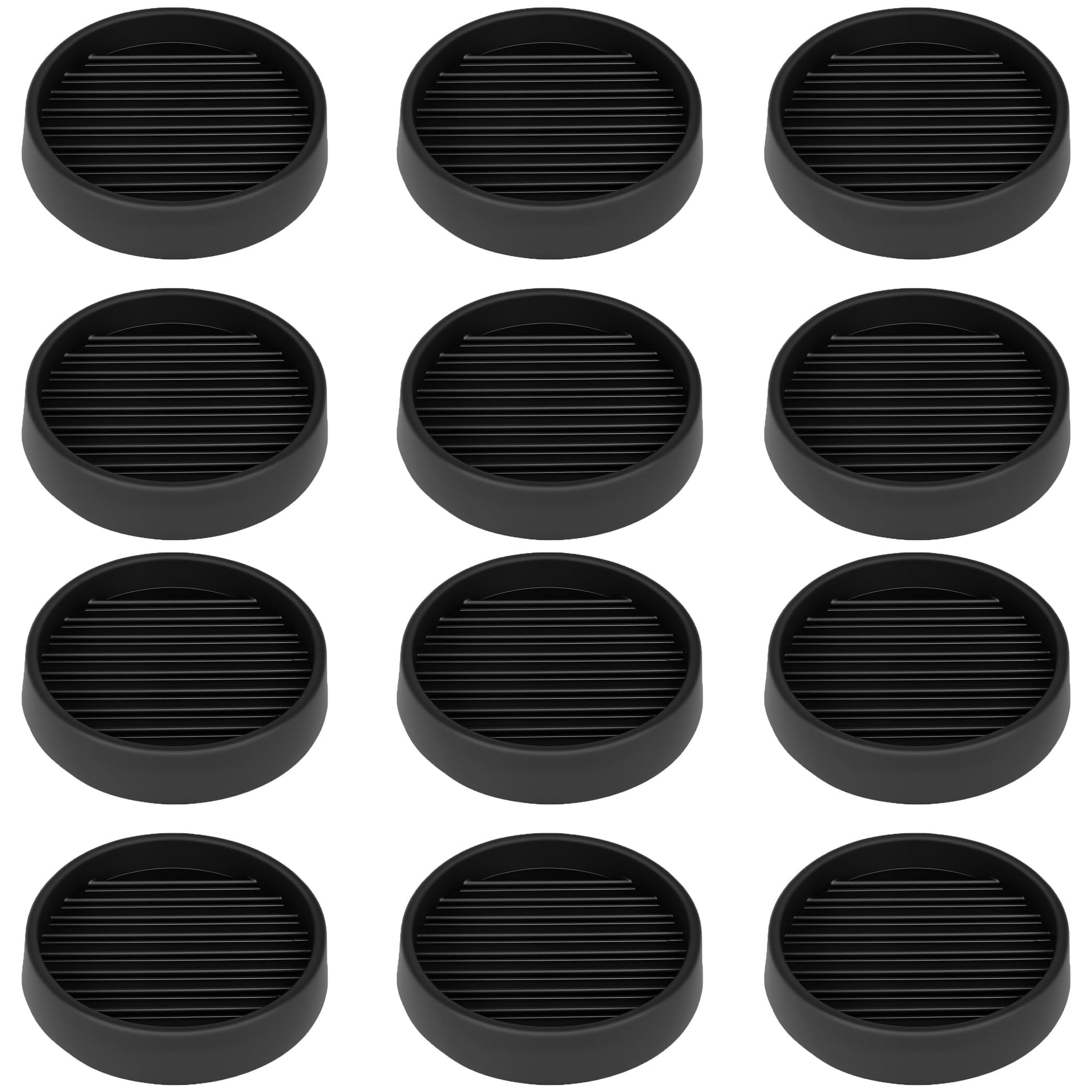 2.5X2.5 Round Rubber Caster Cups (12 Count)