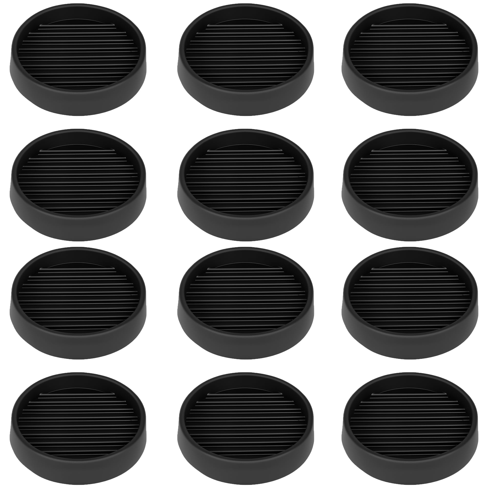 2.5X2.5 Round Rubber Caster Cups (12 Count)
