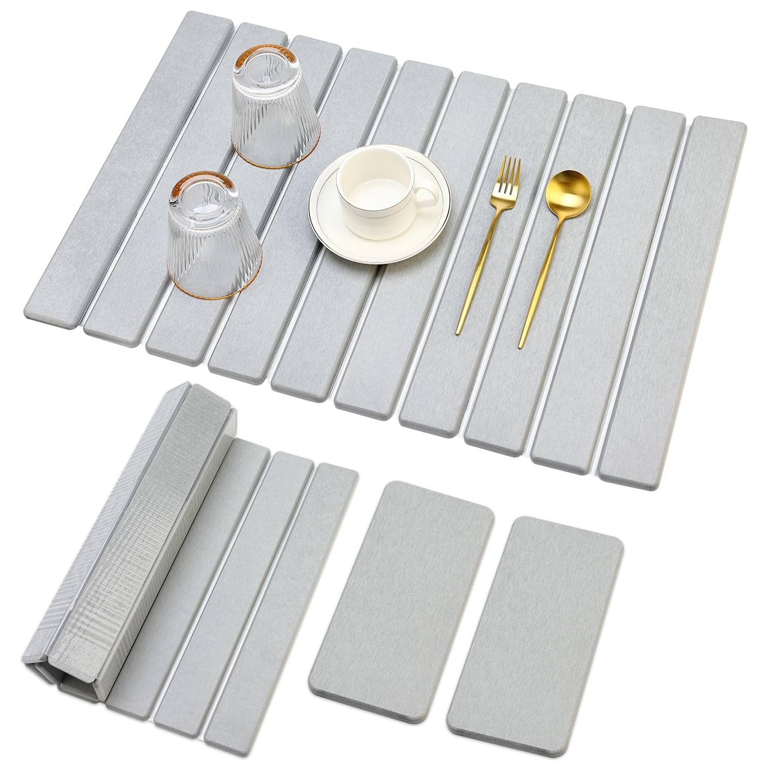 Large Stone Dish Drying Mat for Kitchen Sink Diatomite Countertop Dish