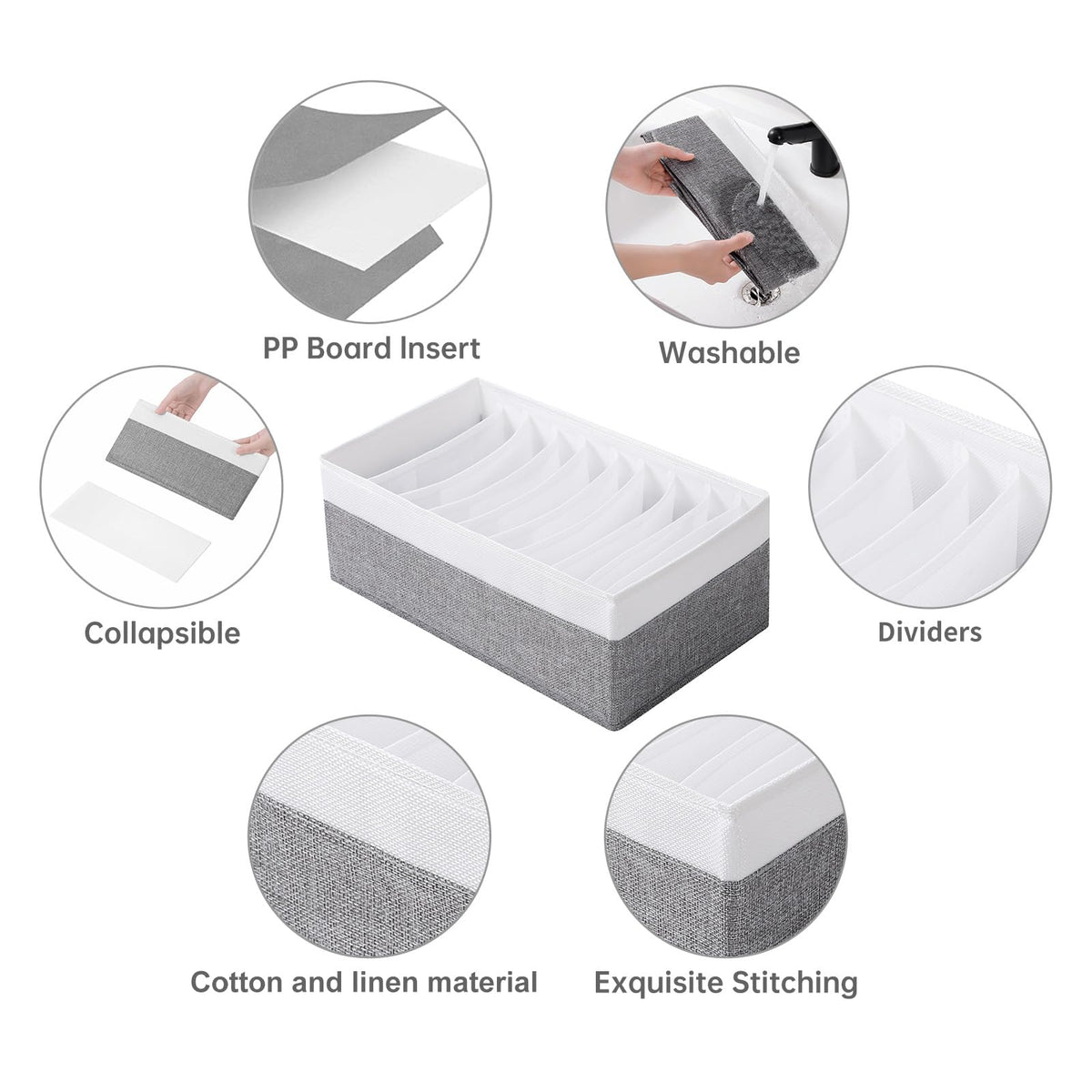 4 Packs T shirt Drawer Organizers for Clothing (4 Count)