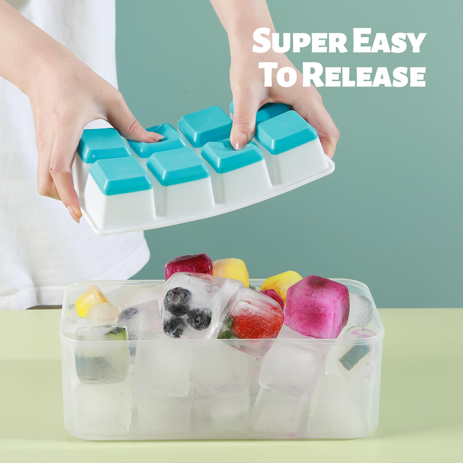 Large Ice Cube Trays with Lid (2 Count)