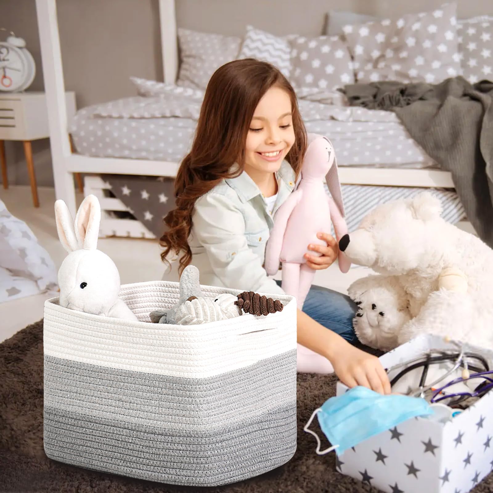 Storage Baskets for Organizing Shelves (3 Count)