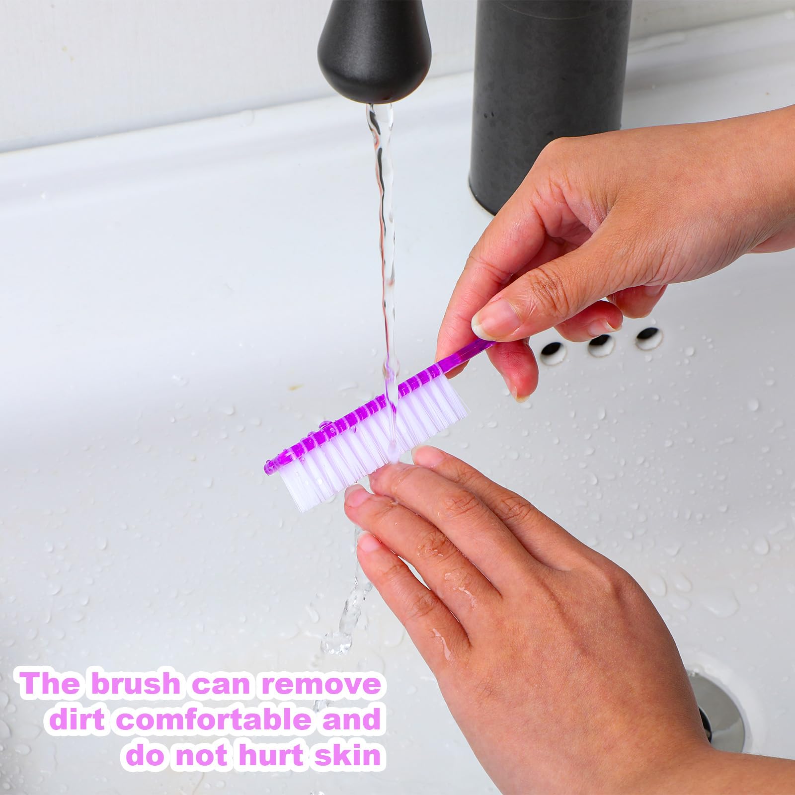 50 Pcs Handle Grip Nail Scrubber Brushes (50 Count)