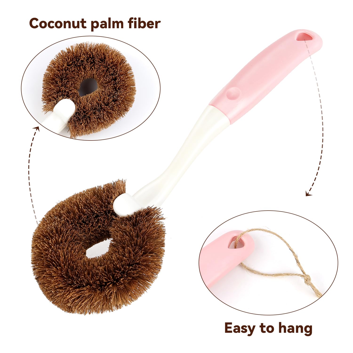 2 Pack Kitchen Scrub Brushes for Cleaning Dish Brush with Handle for Pans (2 Count)