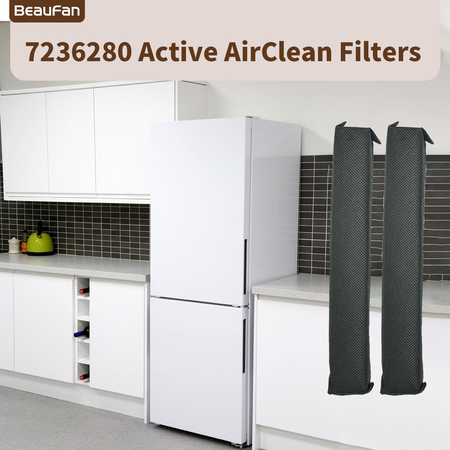 4 Pack Active Airclean Filter 7236280 Replacement for Miele Refrigerator (4 Count)