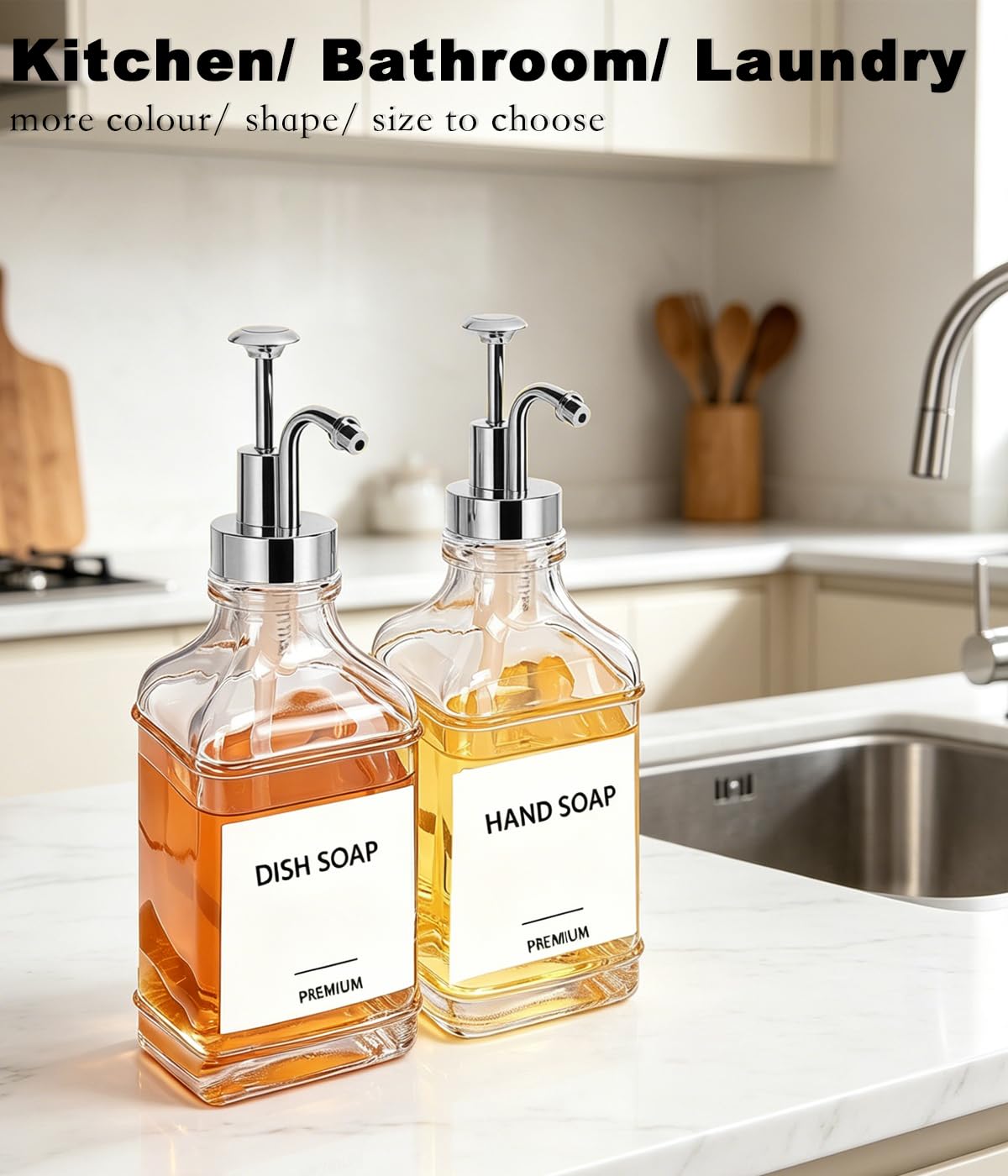 Dish Soap Dispenser for Kitchen (2 Count)