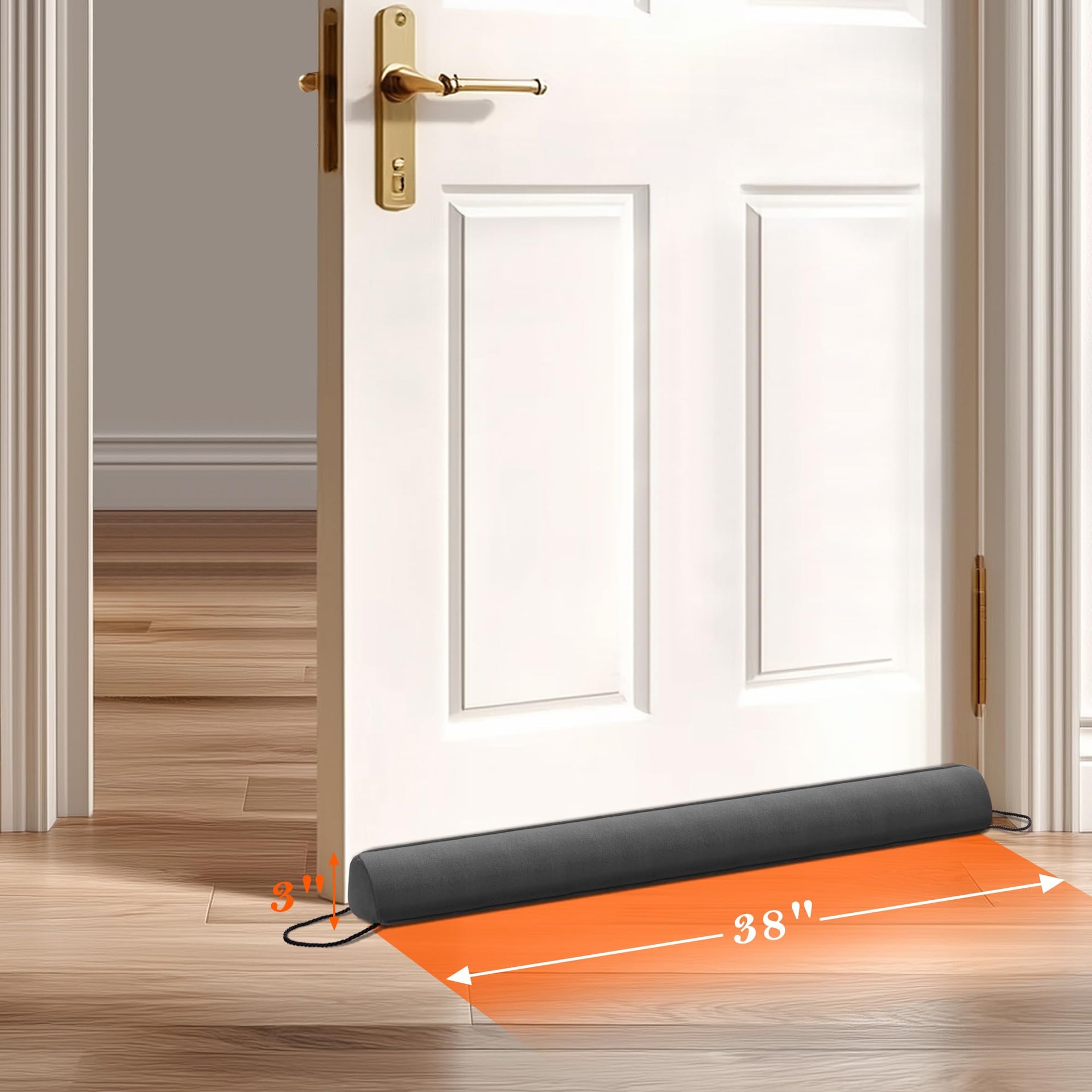 Door Draft Stopper with Removable Washable Cover