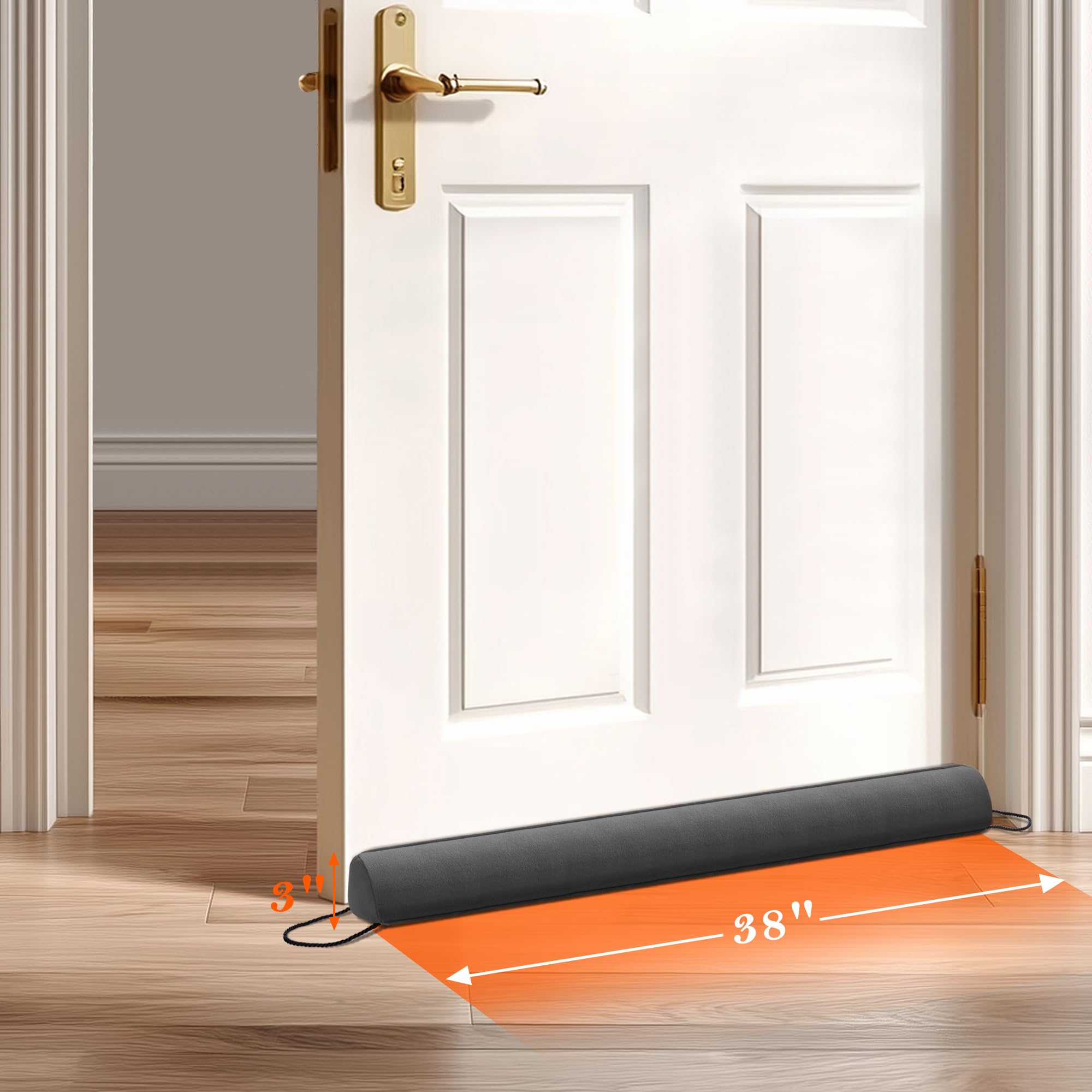 Door Draft Stopper with Removable Washable Cover
