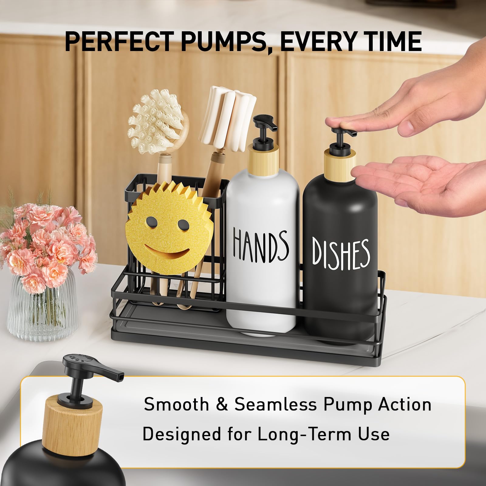 Kitchen Dish Soap Dispenser Set