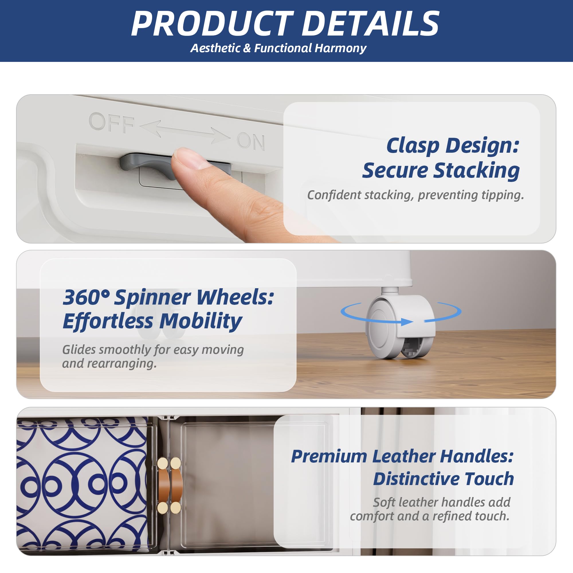 180QT 45Gal Stackable Storage Bins with a Lid