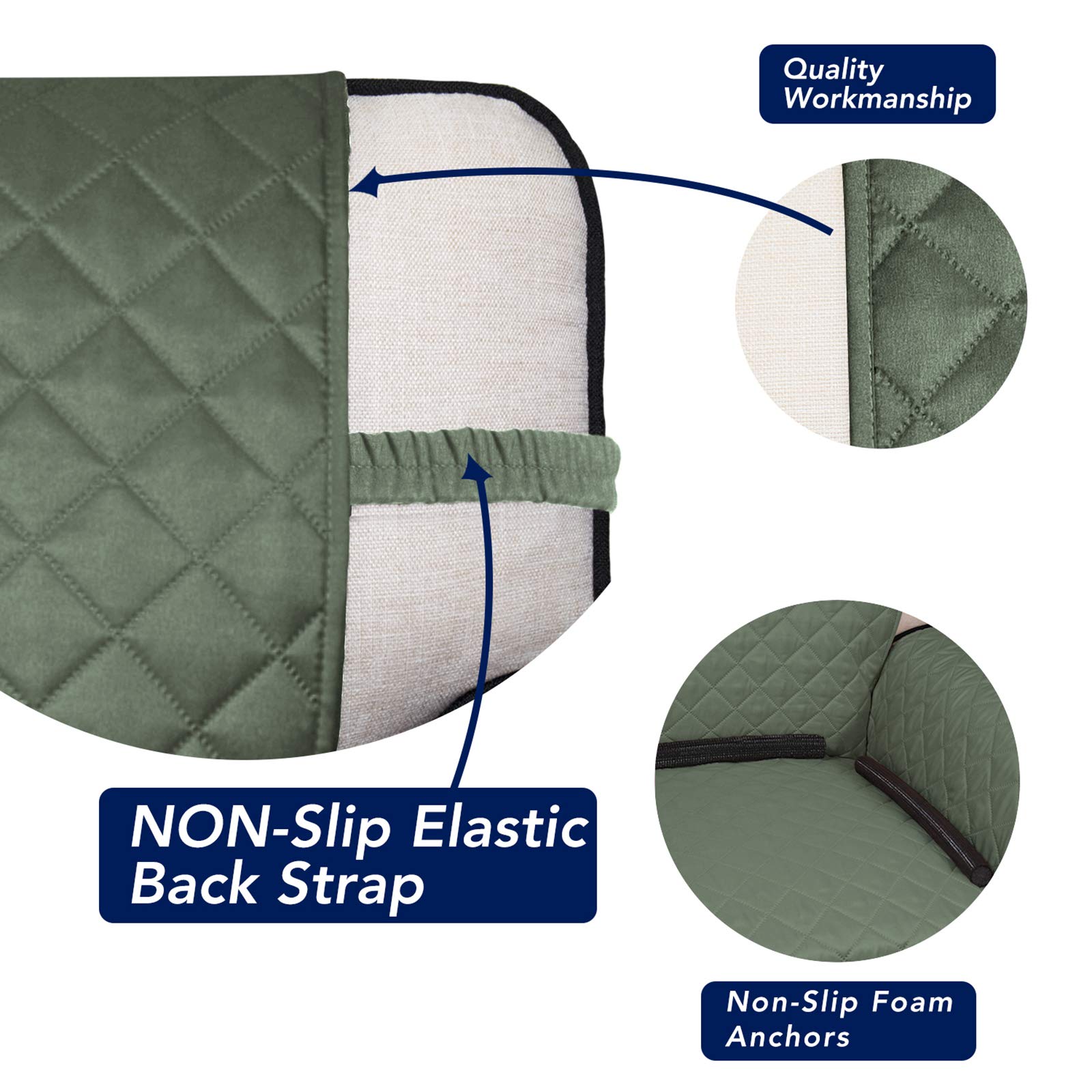 Reversible Quilted Couch Covers for Dogs Sofa Cover 4 Seater 88"