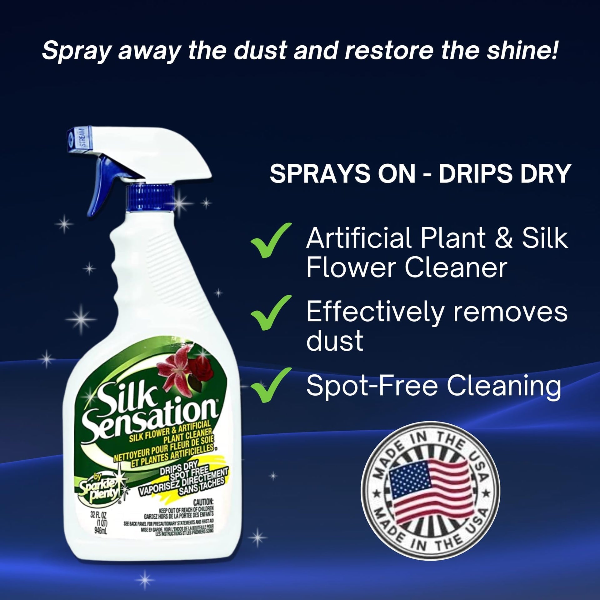 Sparkle Plenty Chandelier Cleaner Drip Dry Spray No Wipe Bundle (64 Fl Oz)