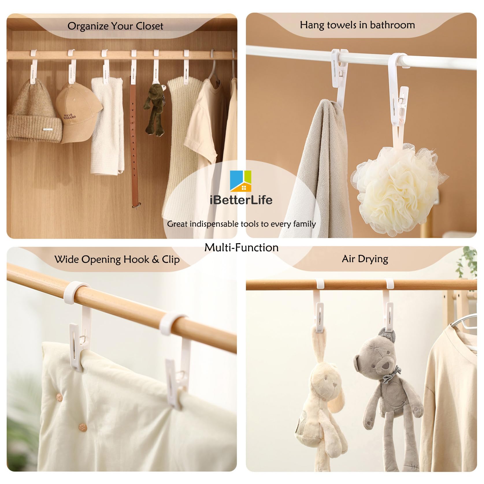 Laundry Hooks Hanging Clips (8 Count)