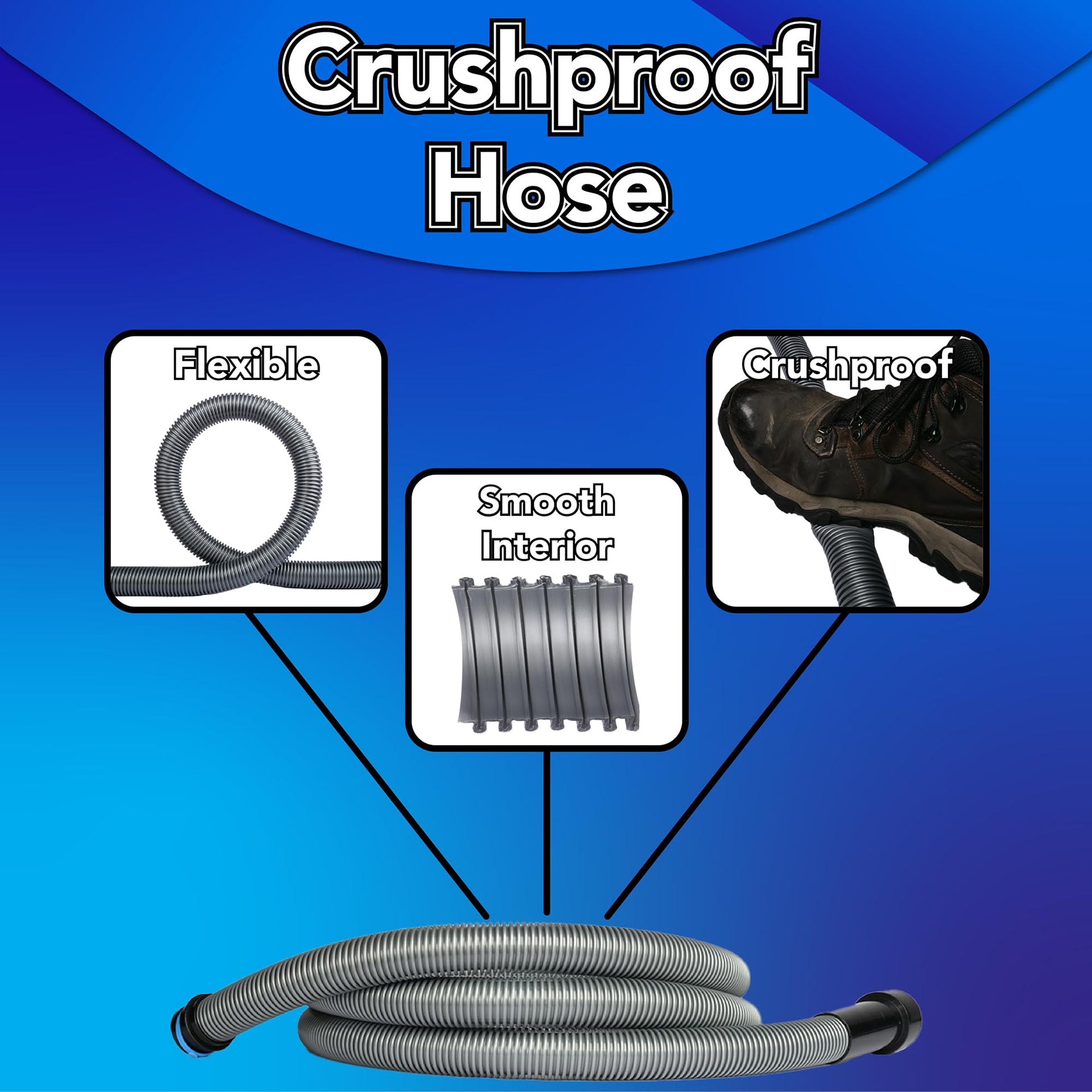 94720 Quick Click 20 Ft. Hose for Home and Shop Vacuums with Expanded Multi