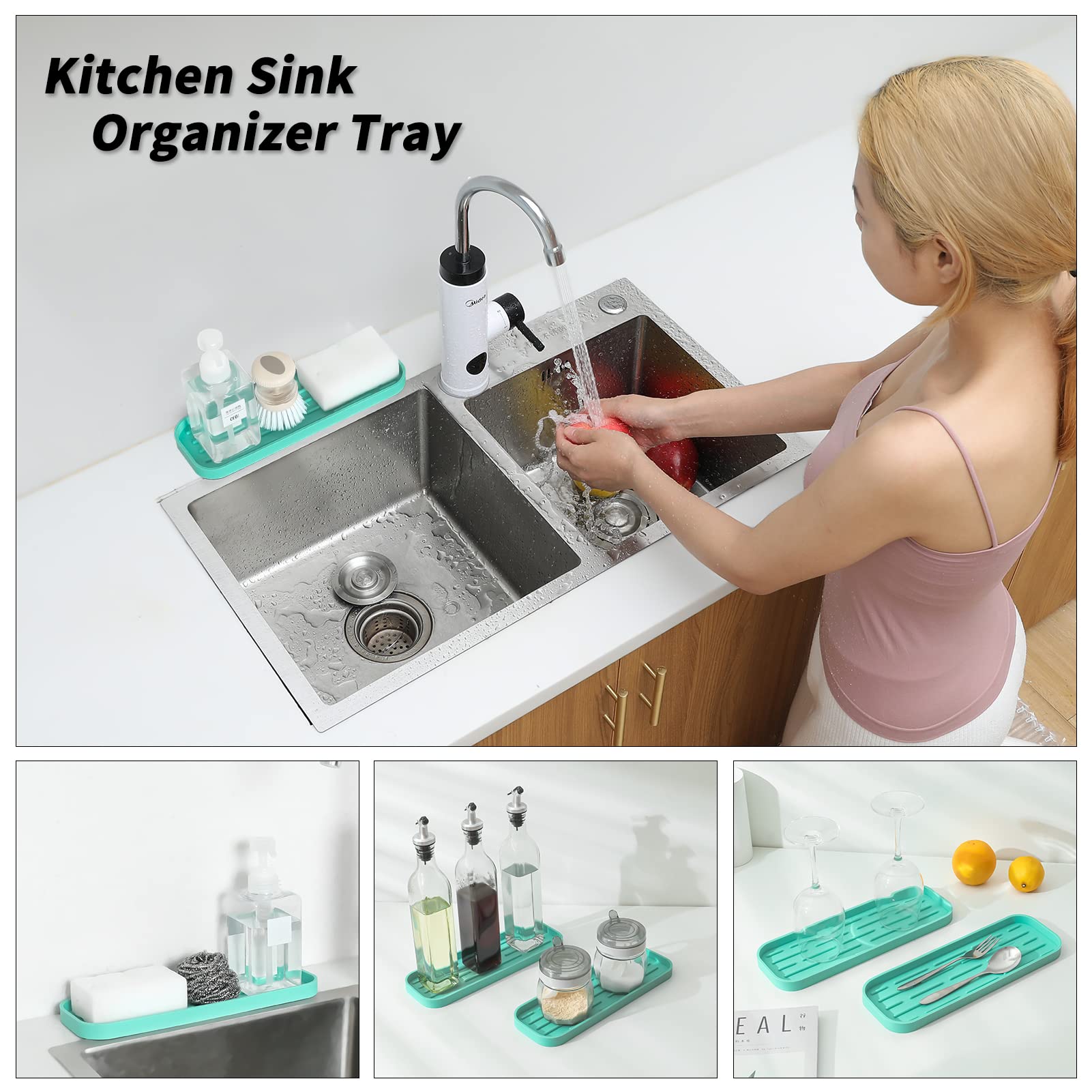 Silicone Kitchen Sink Organizer Tray for Multiple Usage