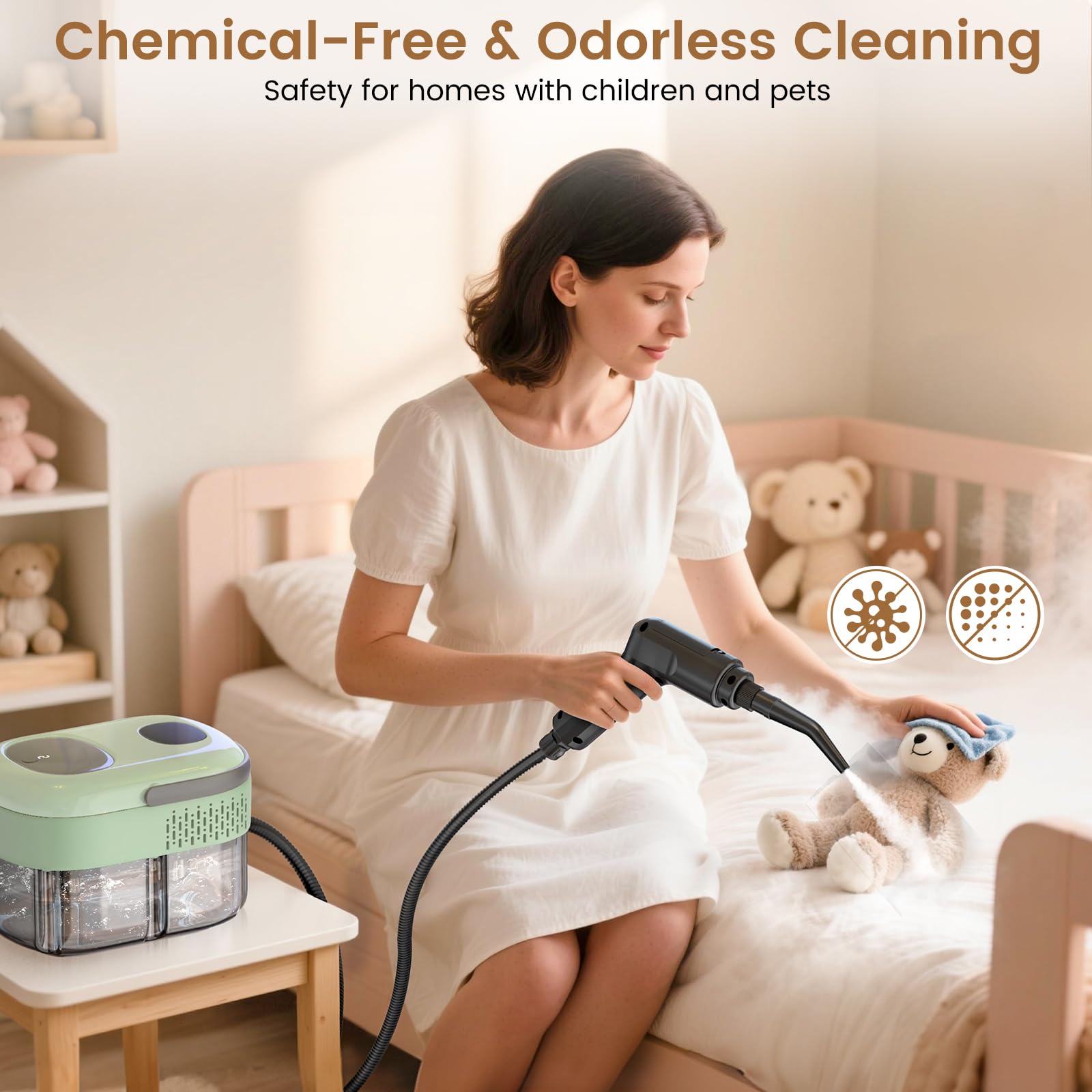 2500W Handheld Steam Cleaner for Home with 16 Accessories (21 Count)