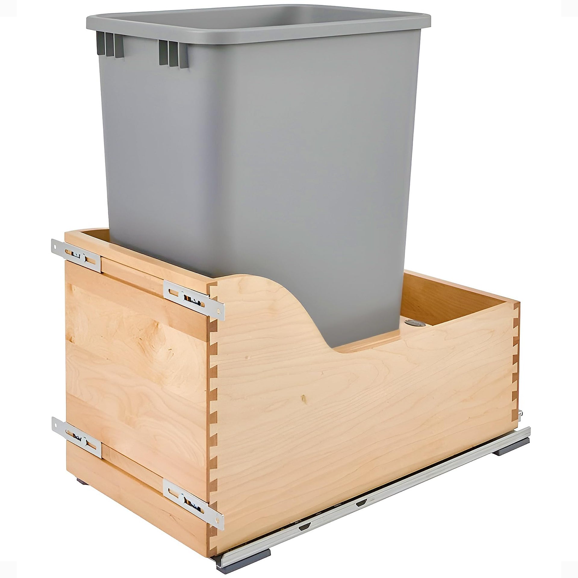 50 Qt Bottom Mount Single Pullout Under Cabinet Trash Cans w