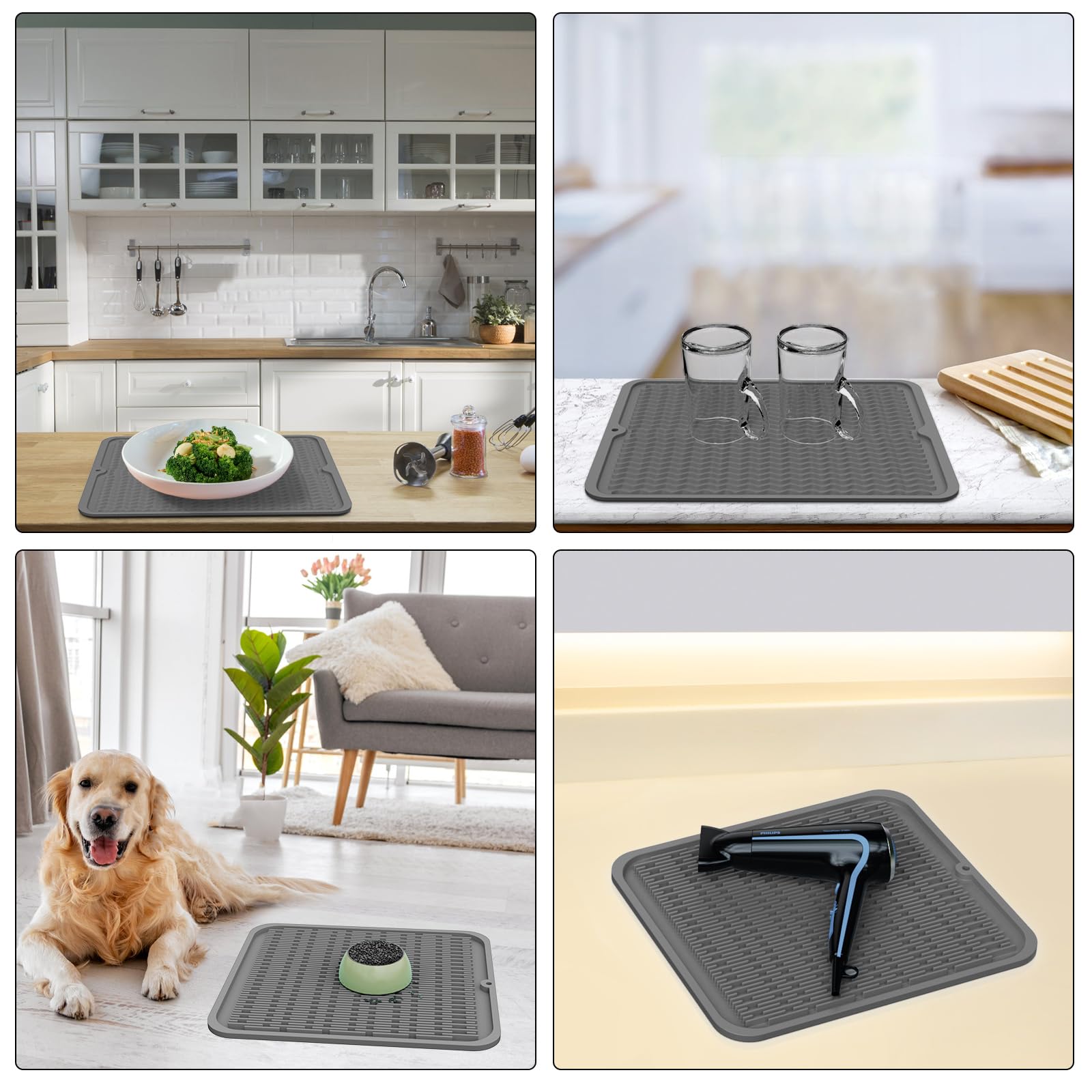 Silicone Dish Drying Mat for Kitchen Counter