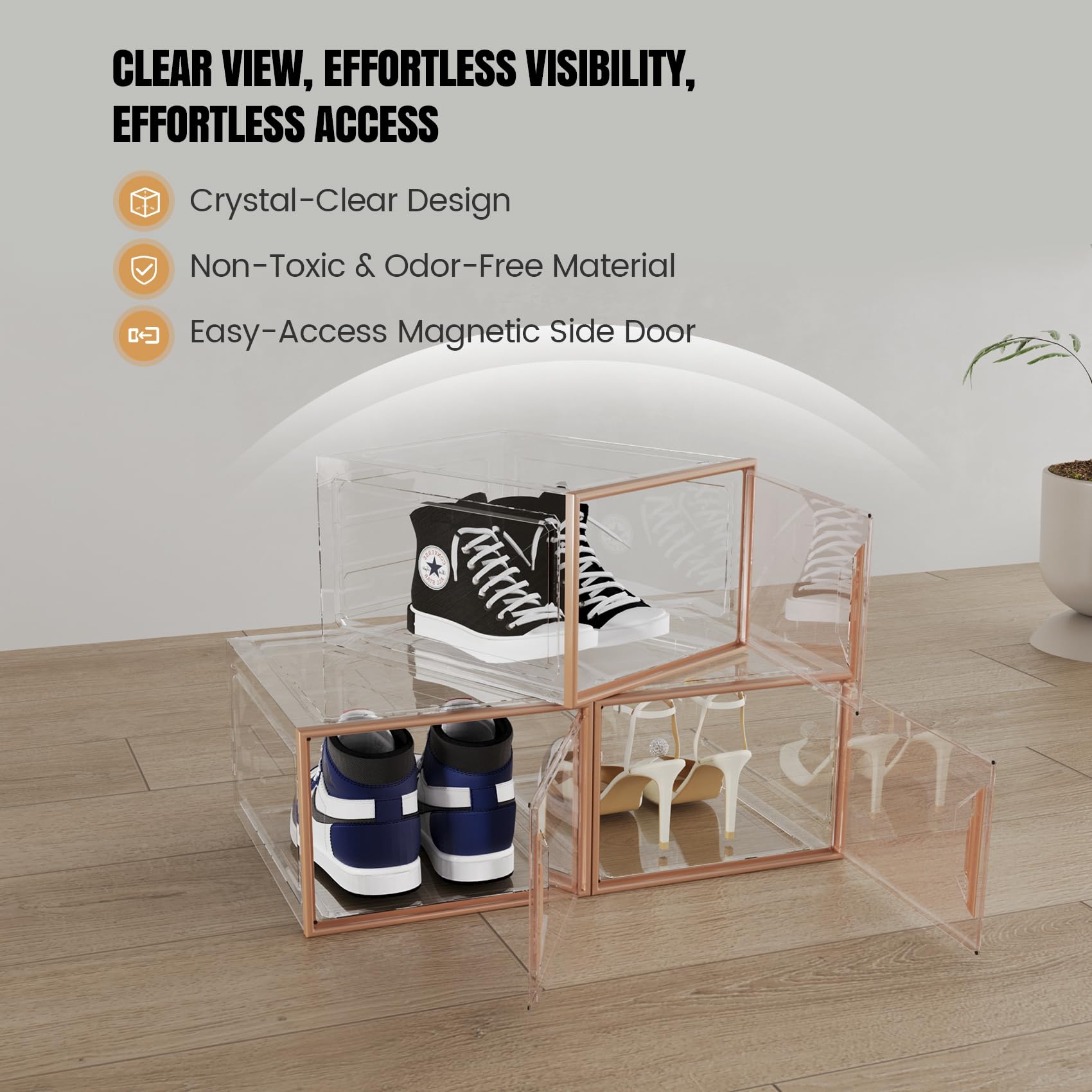 6 Pack Shoe Storage Box Organizer (6 Count)