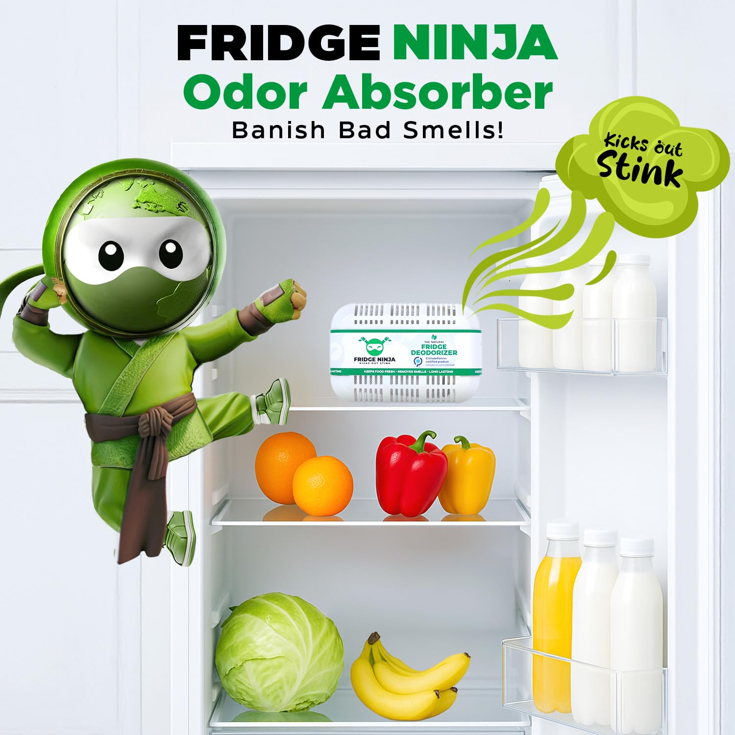 Fridge Ninja XL Pack Refrigerator Deodorizer