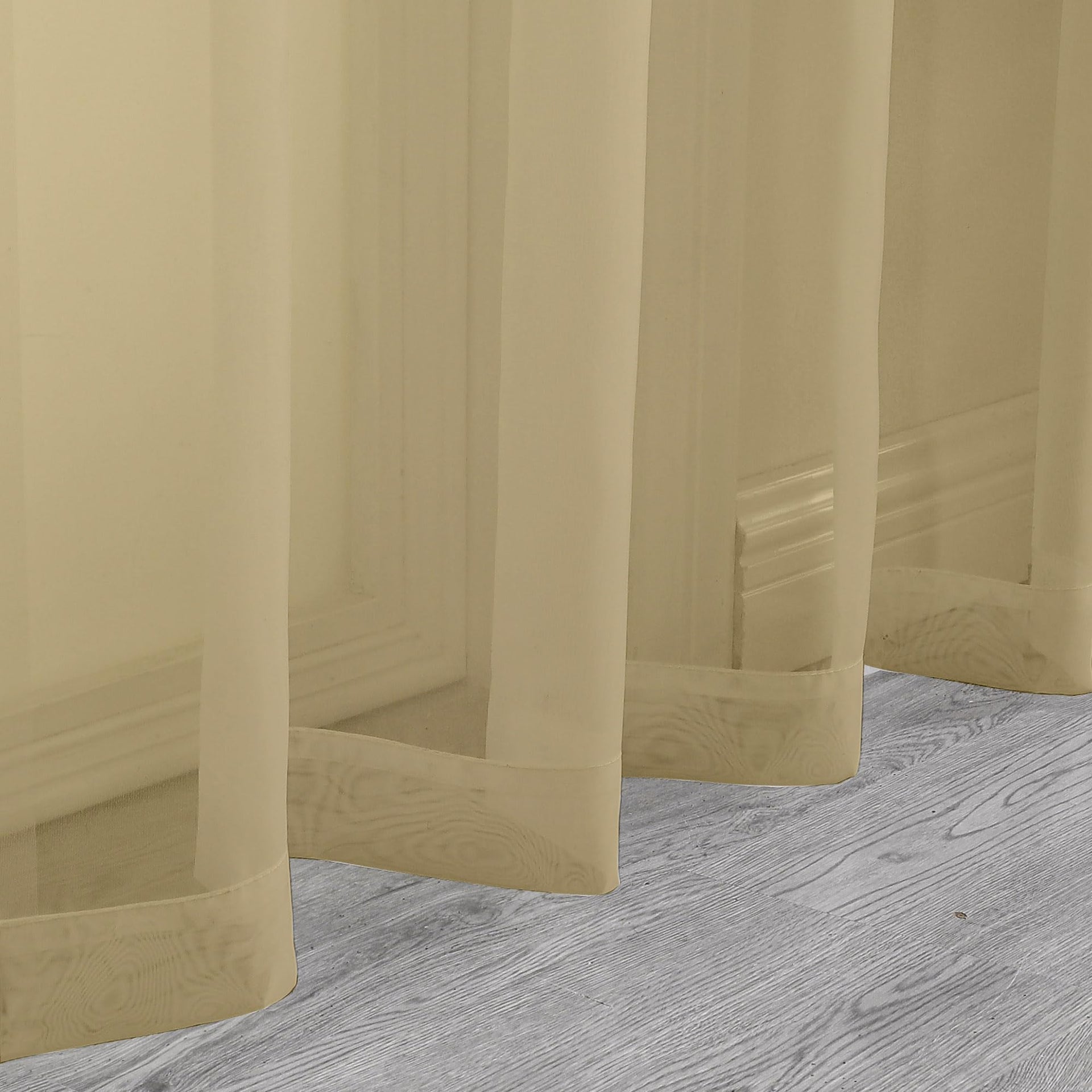 Sheer Gold Kitchen Tier Curtains 24 Inch Length Set