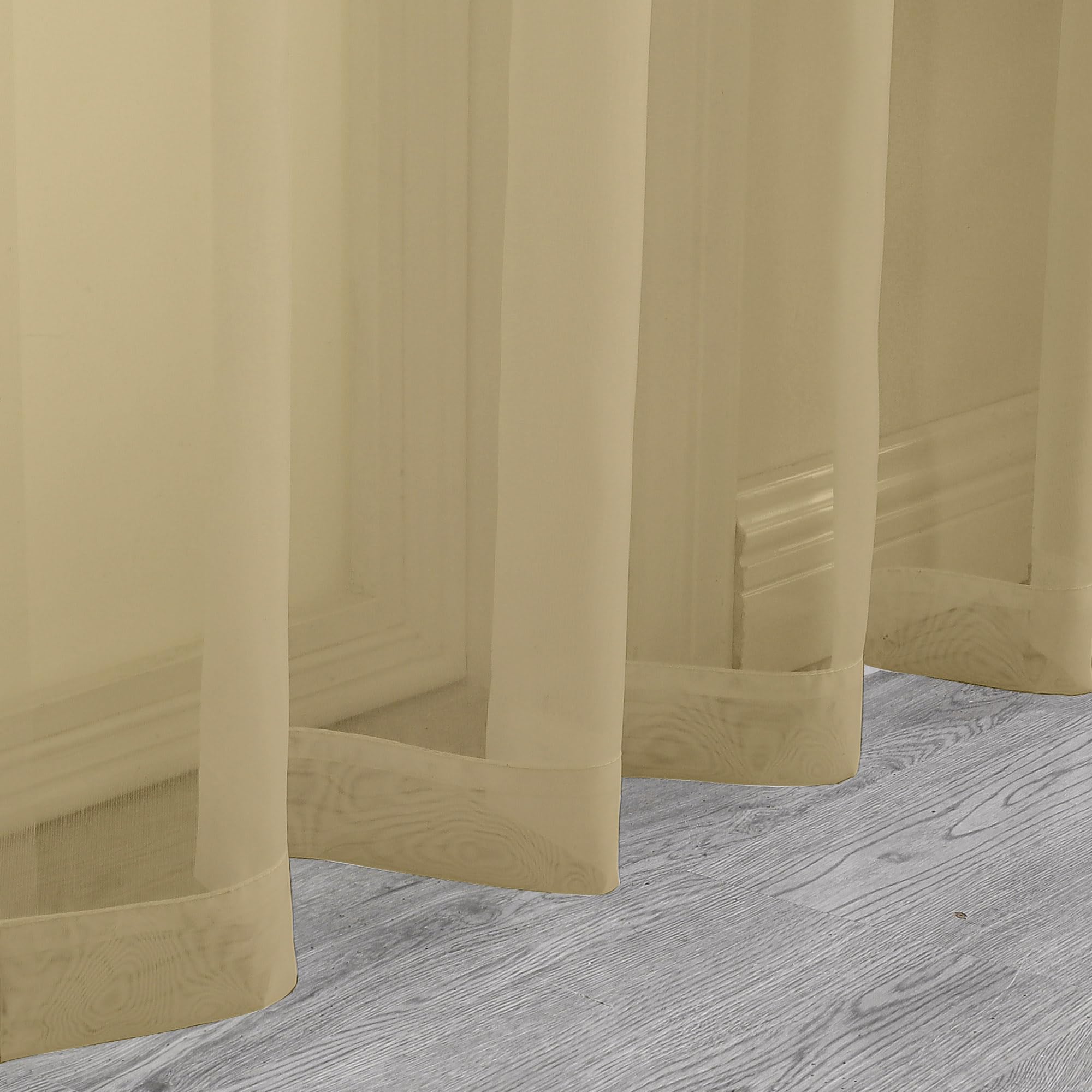 Sheer Gold Kitchen Tier Curtains 24 Inch Length Set
