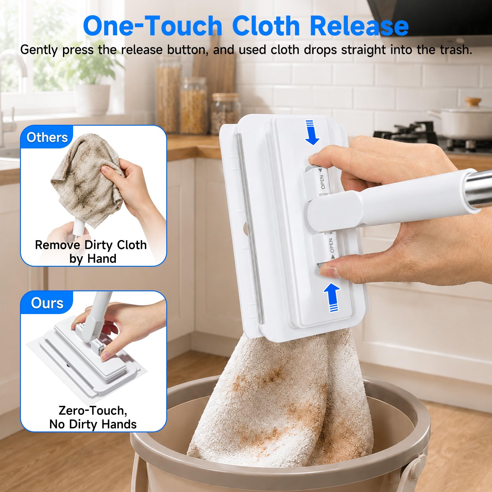 Handy Little Mop with 20 Cloths for Cleaning Supplies for Housekeeping