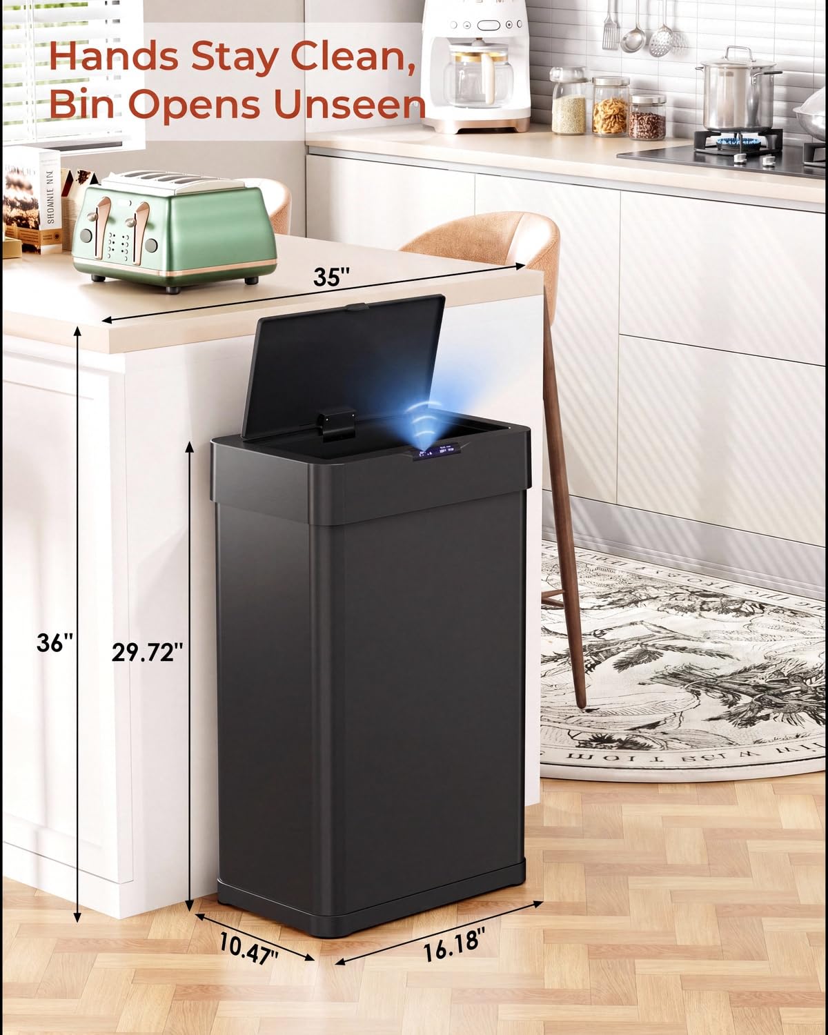 18.5 Gallon Motion Sensor Trash Can