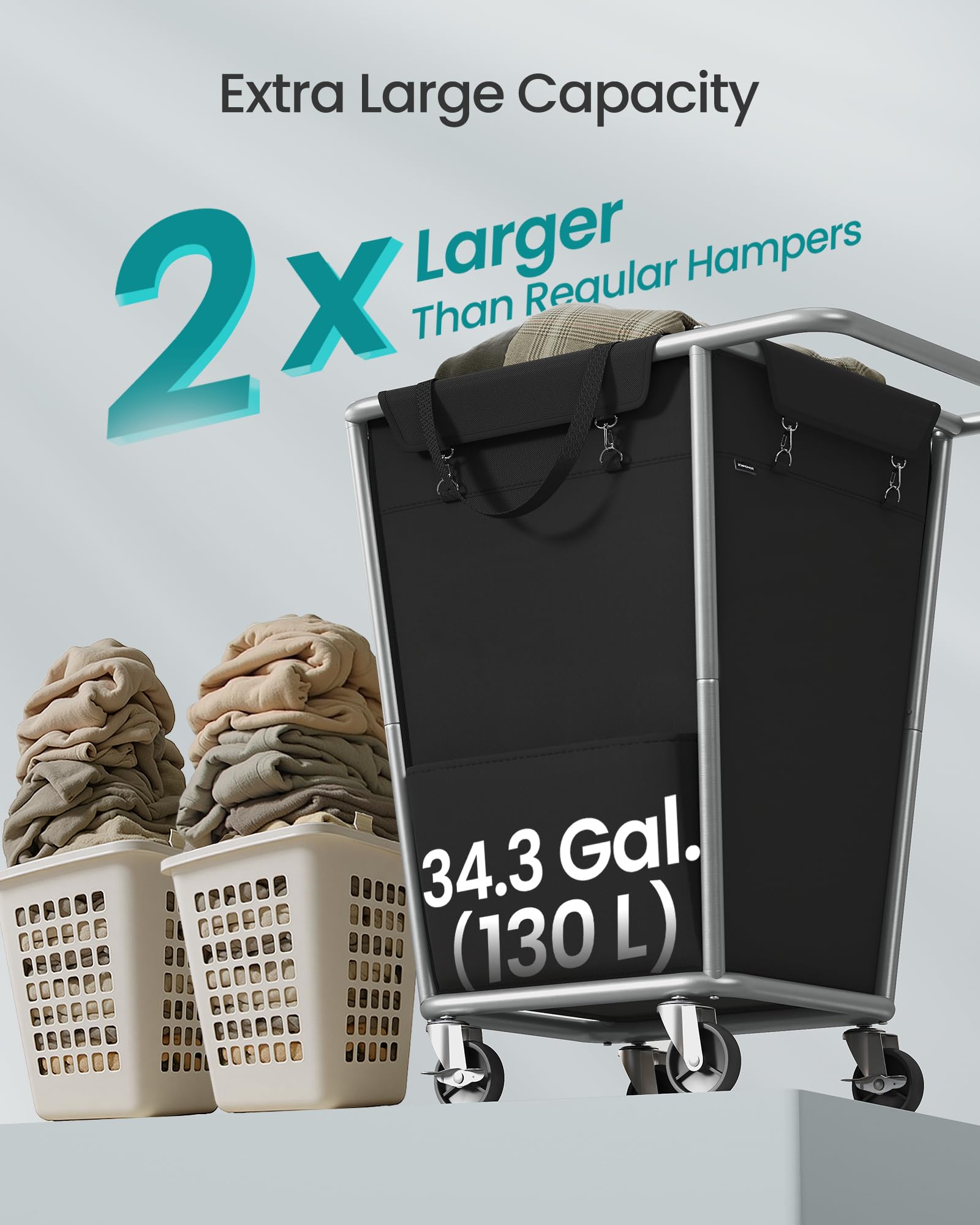 Laundry Basket with Wheels - ModHome Supplies