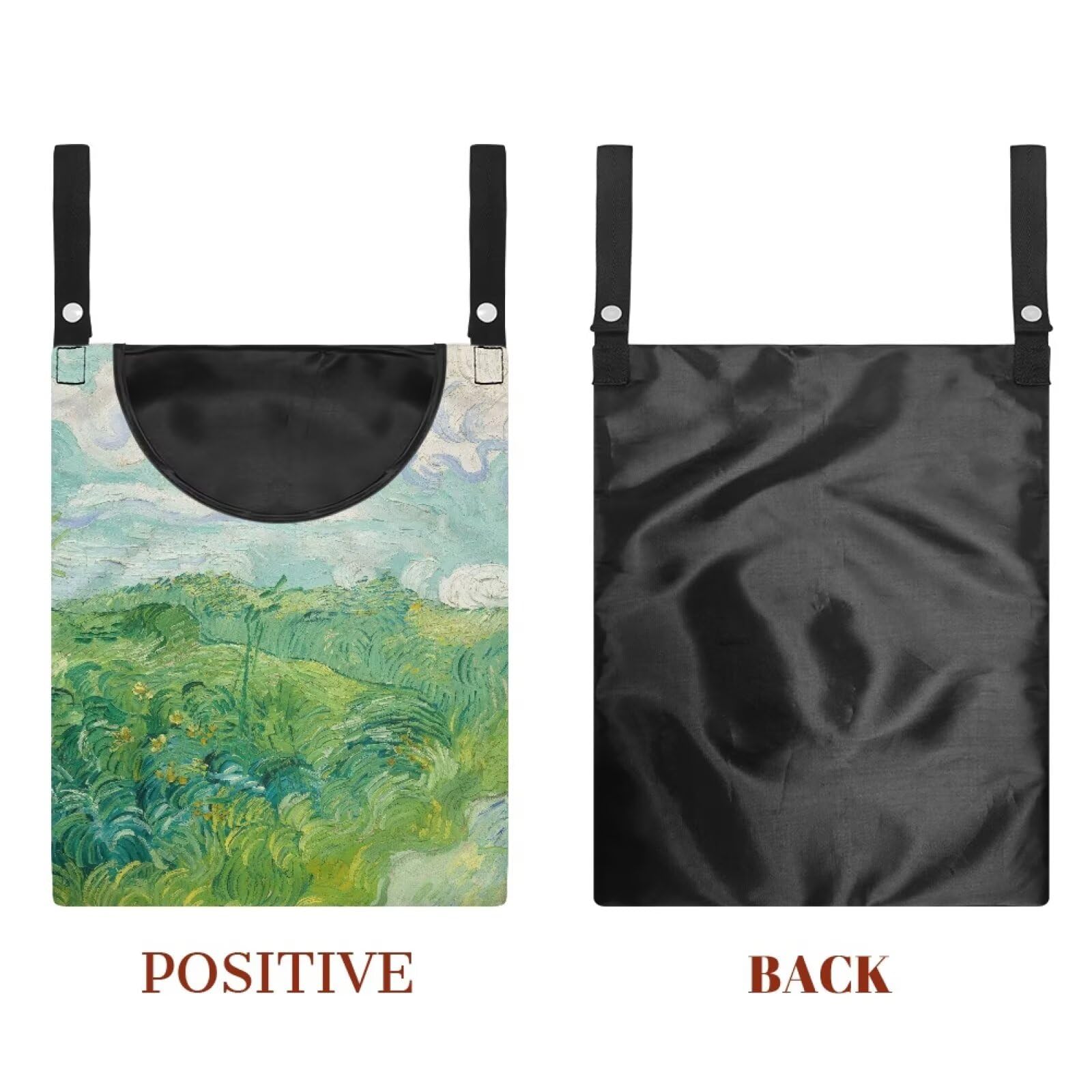 Green Wheat Field Print Windproof Clothespin Holder Bag for Outdoor Use