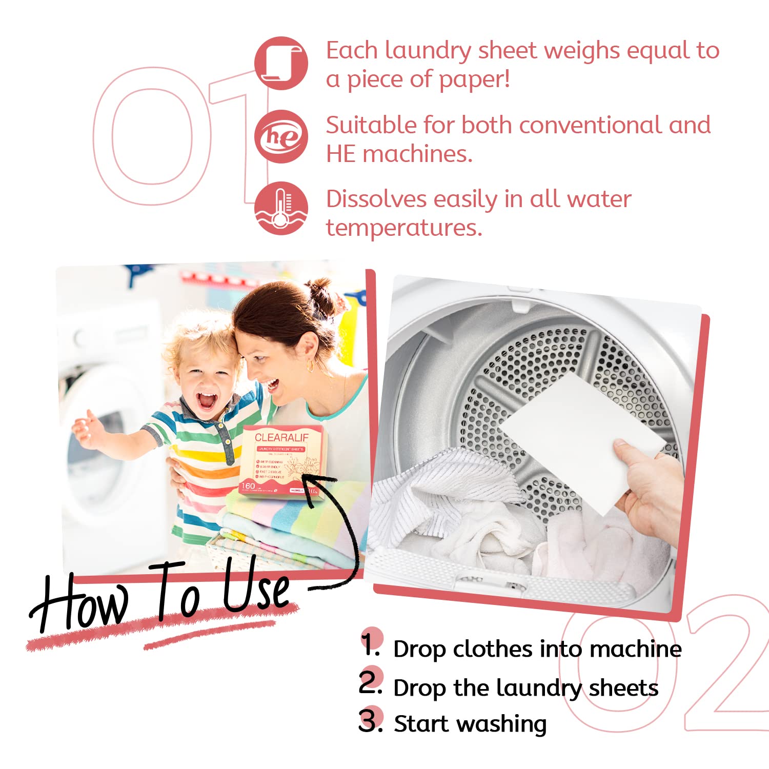 Laundry Detergent Sheets Up to 160 Loads (80 Count)