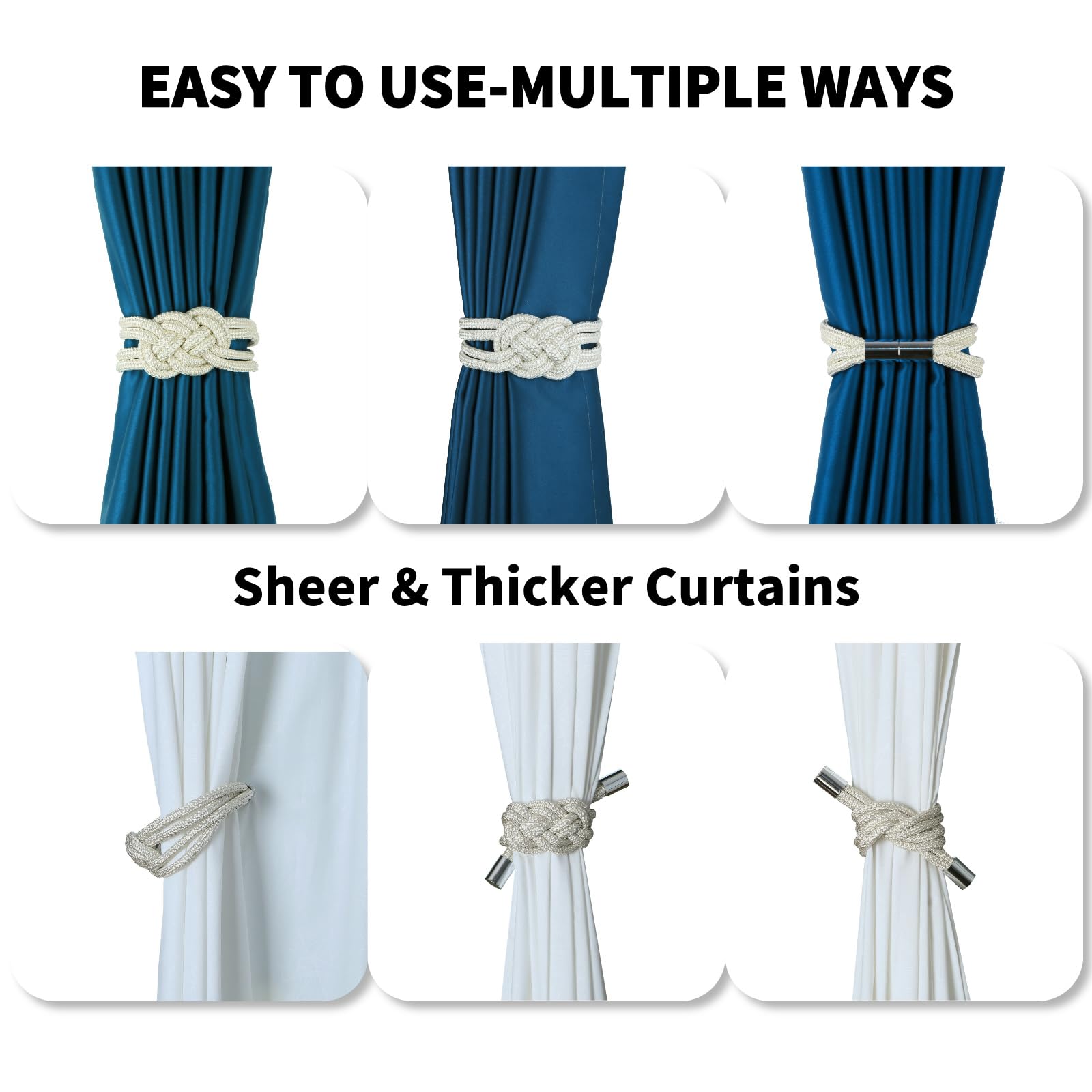2 Pack Magnetic Curtain Tiebacks (2 Count)