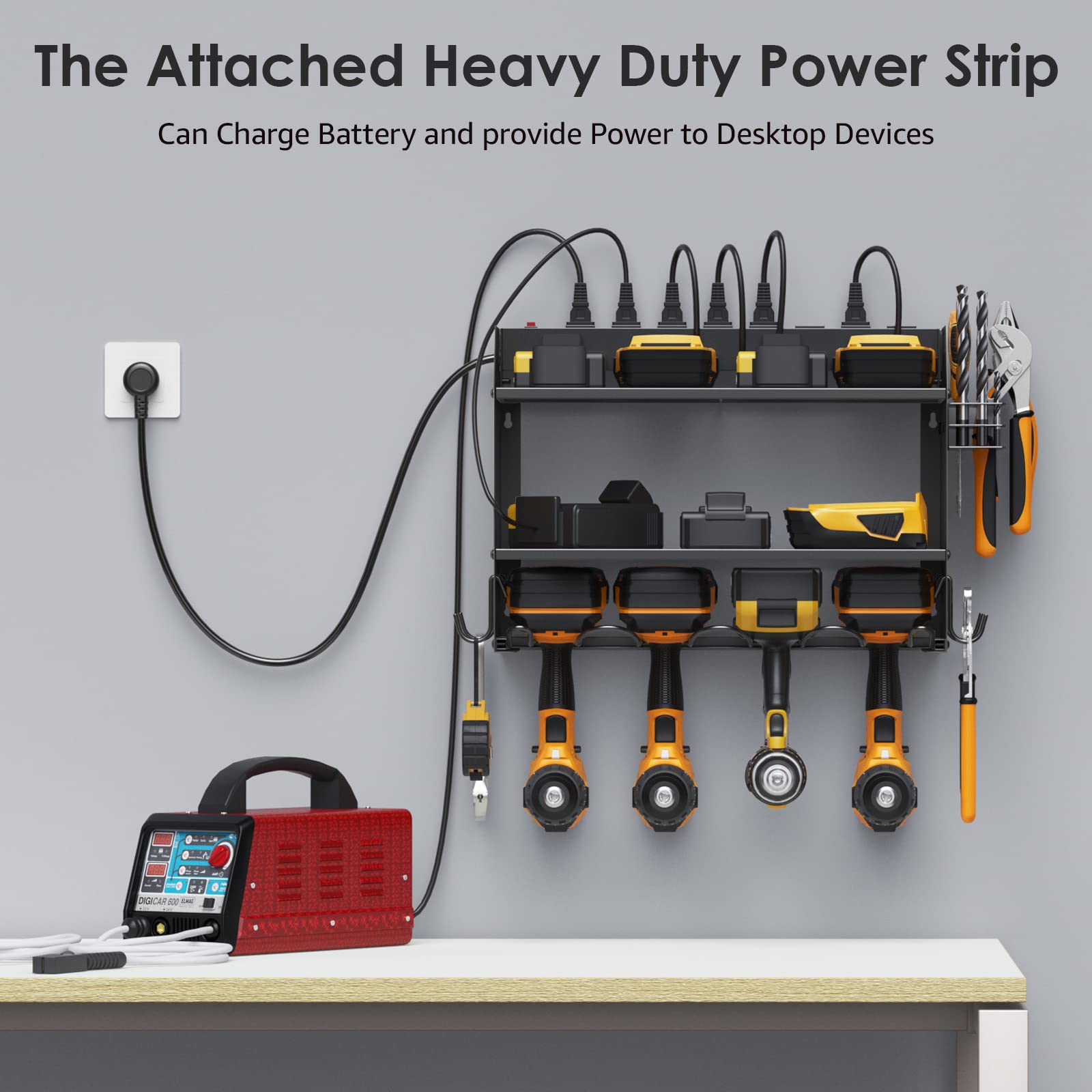 Wall Mount Modular Tool Charging Organizer