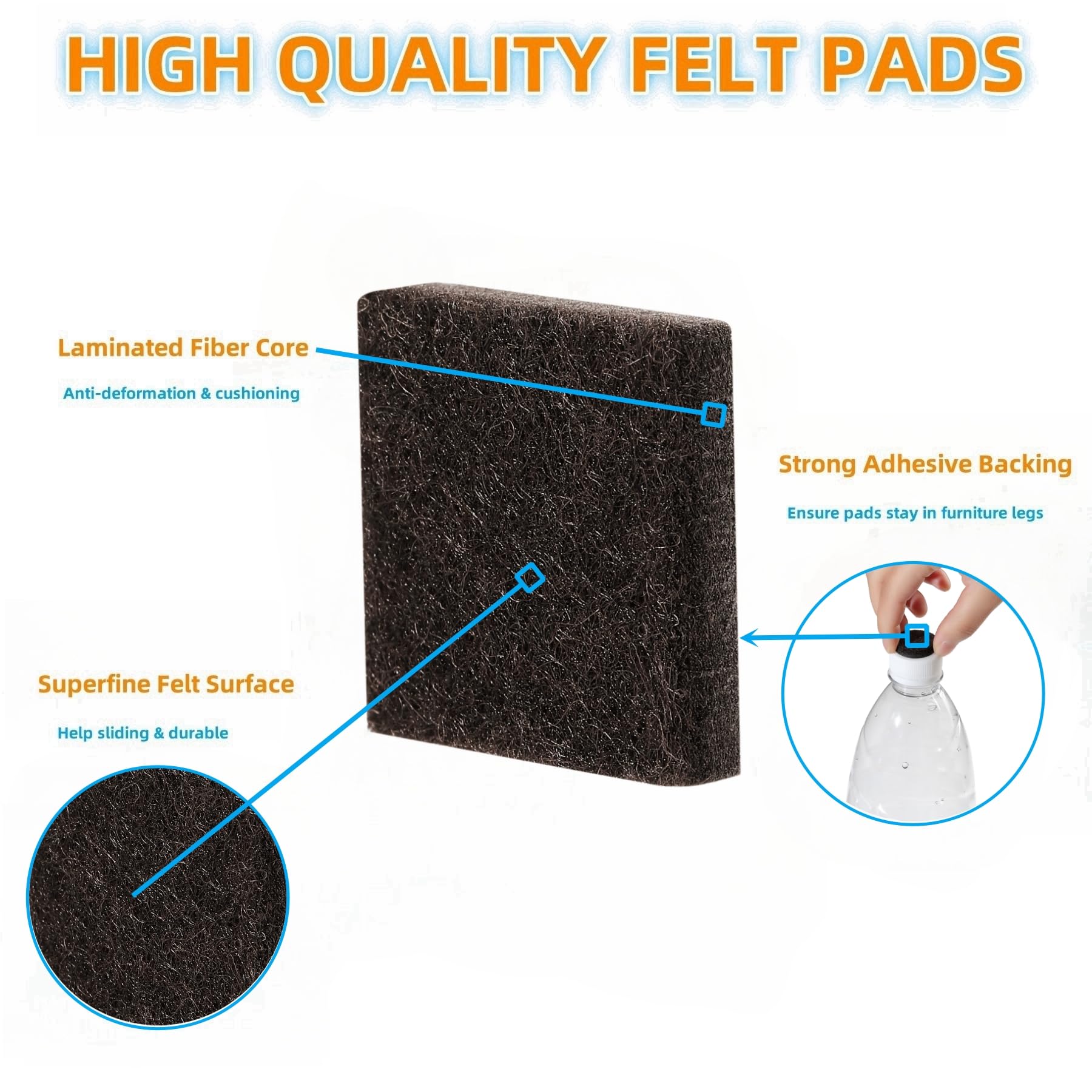 Felt Furniture Pads for Hardwood Floors (129 Count)