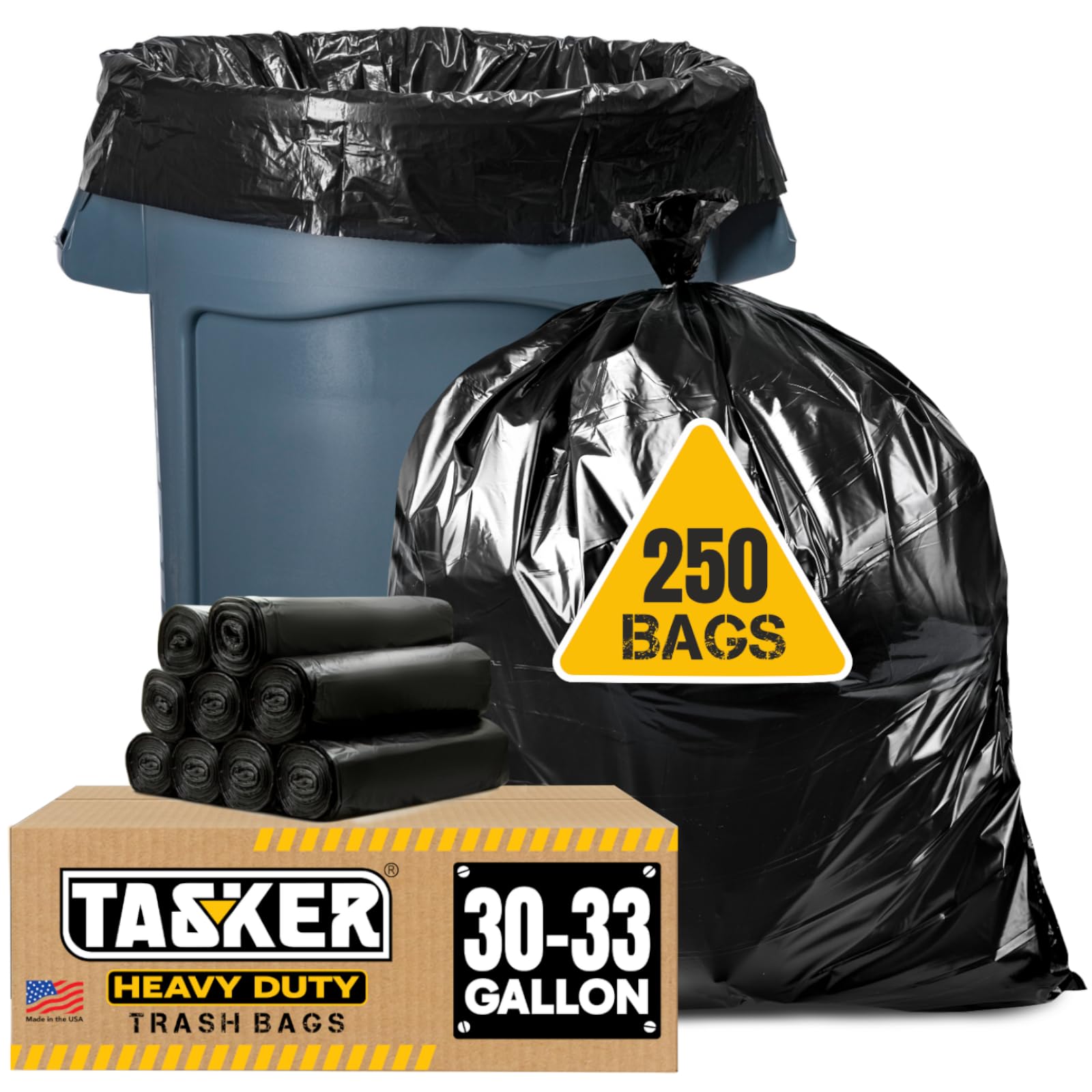 30 33 Gallon Trash Bags Heavy Duty (250 Count)