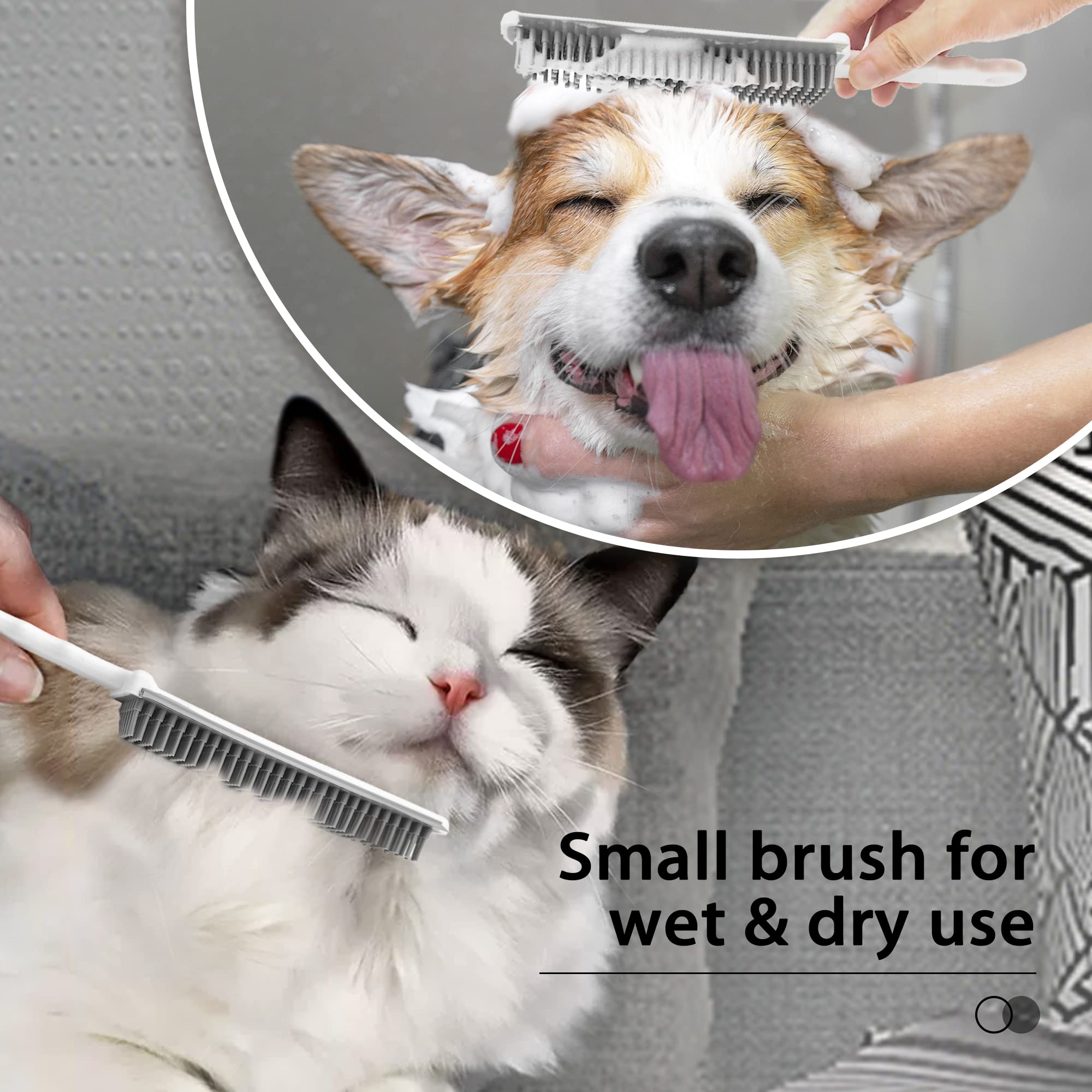 Rubber Broom Carpet Rake Brush for Pet Hair with Squeegee