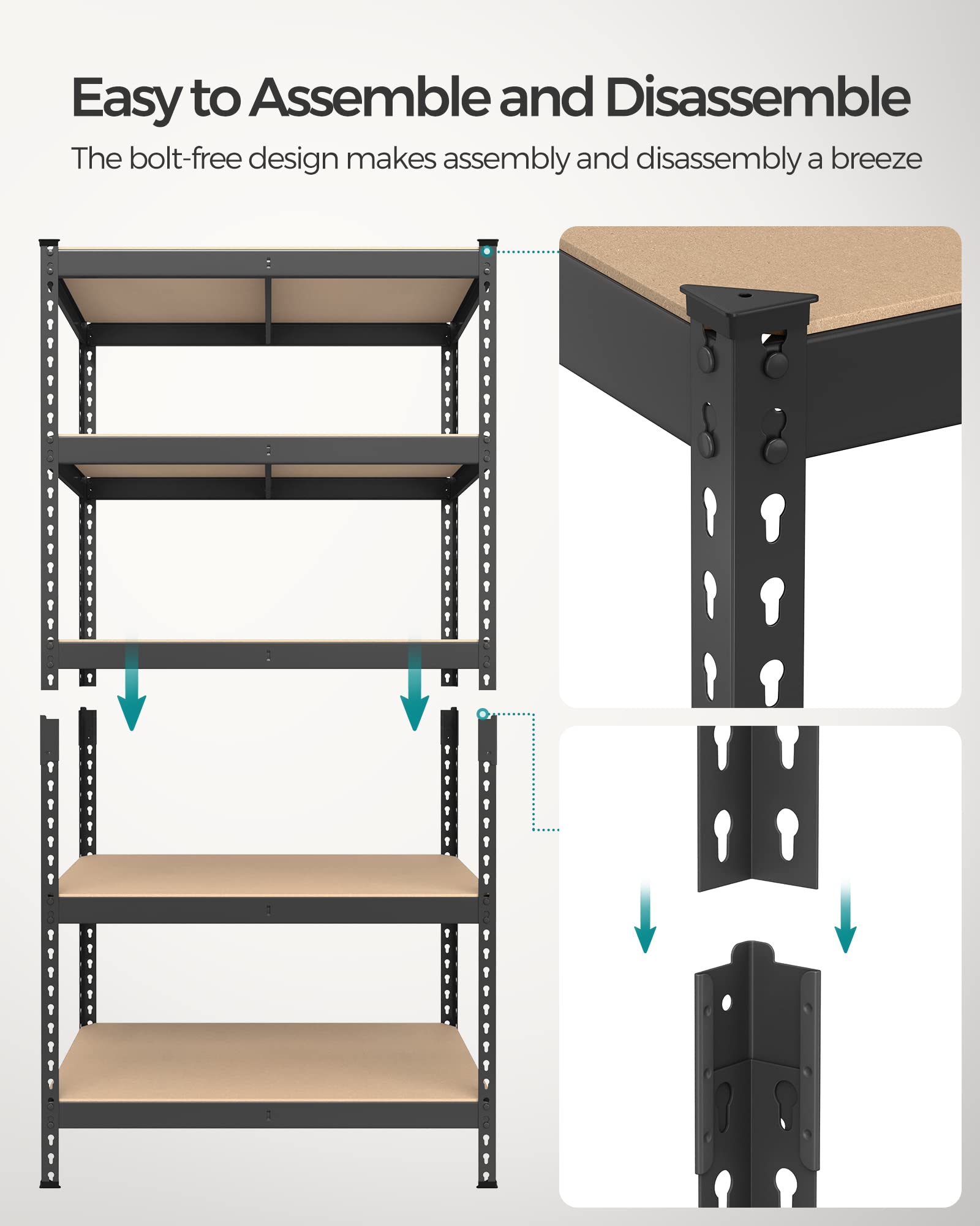 Set of 2 5 Tier Boltless Assembly Storage Shelves (2 Count)