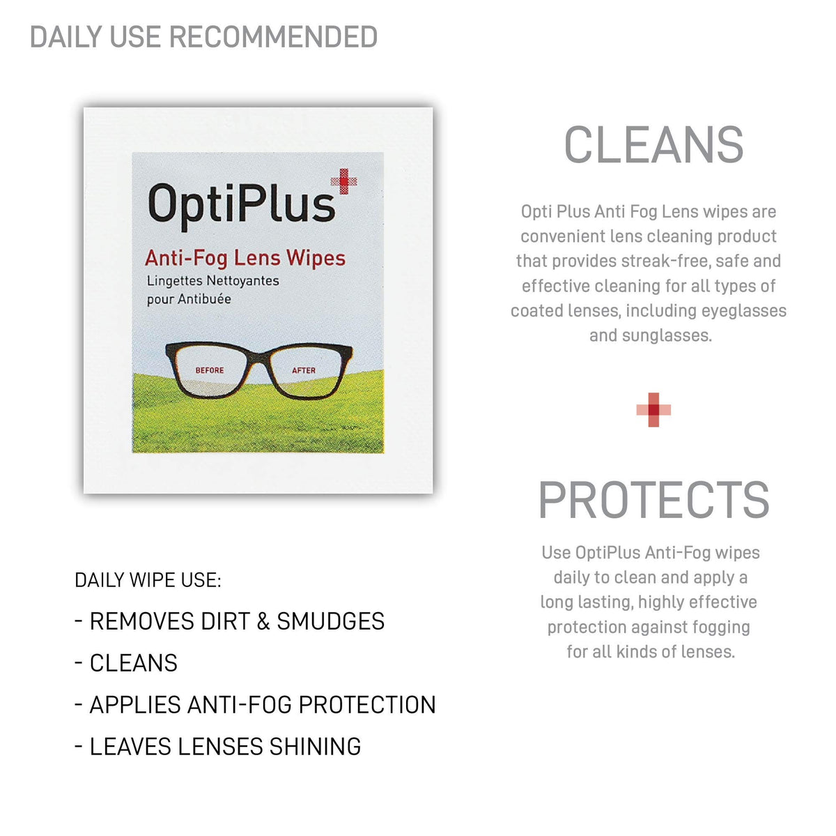 Anti Fog Pre Moistened Cleaning Wipes for Glasses (100 Count)